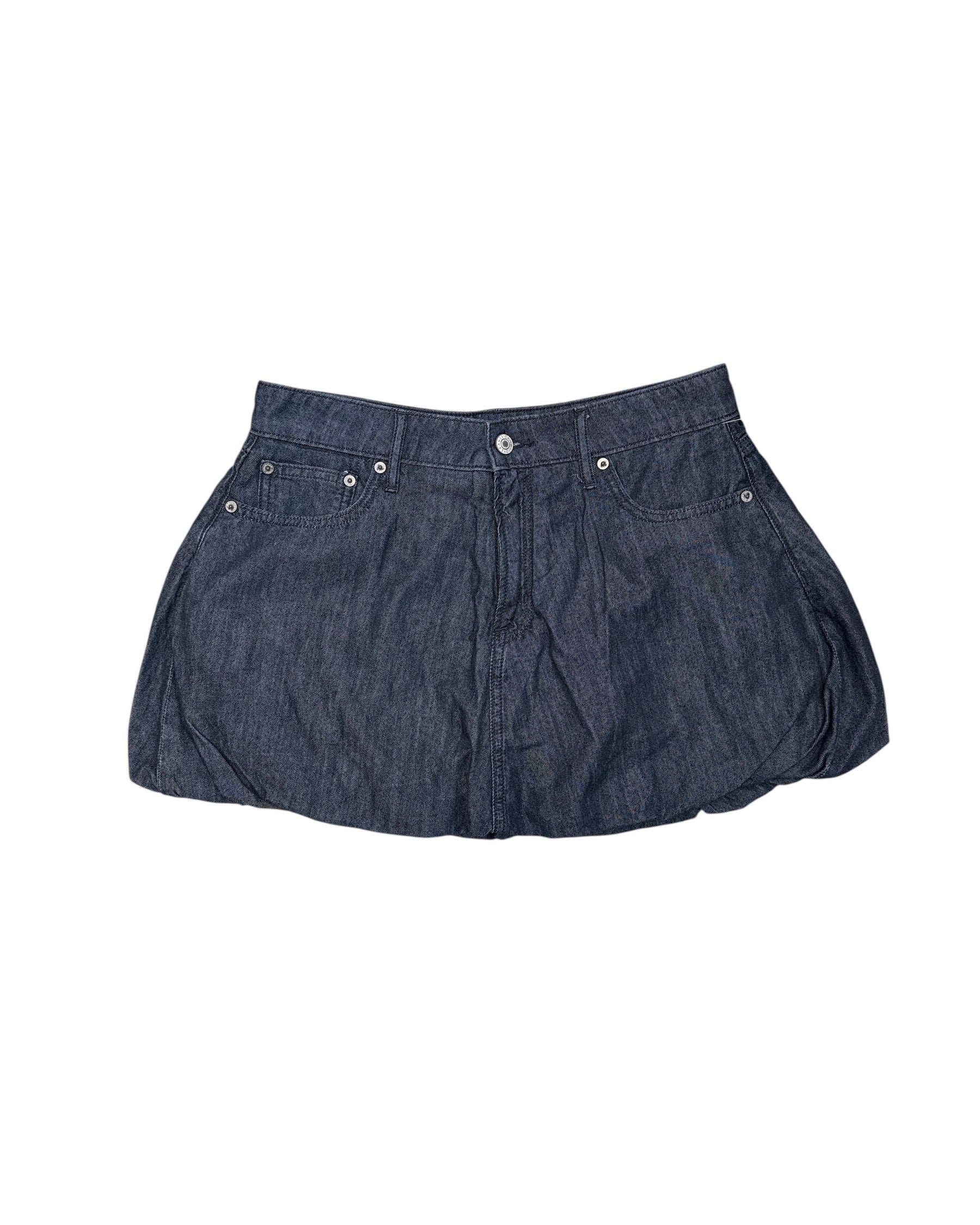 dark wash american eagle chambray bubble skort, 4