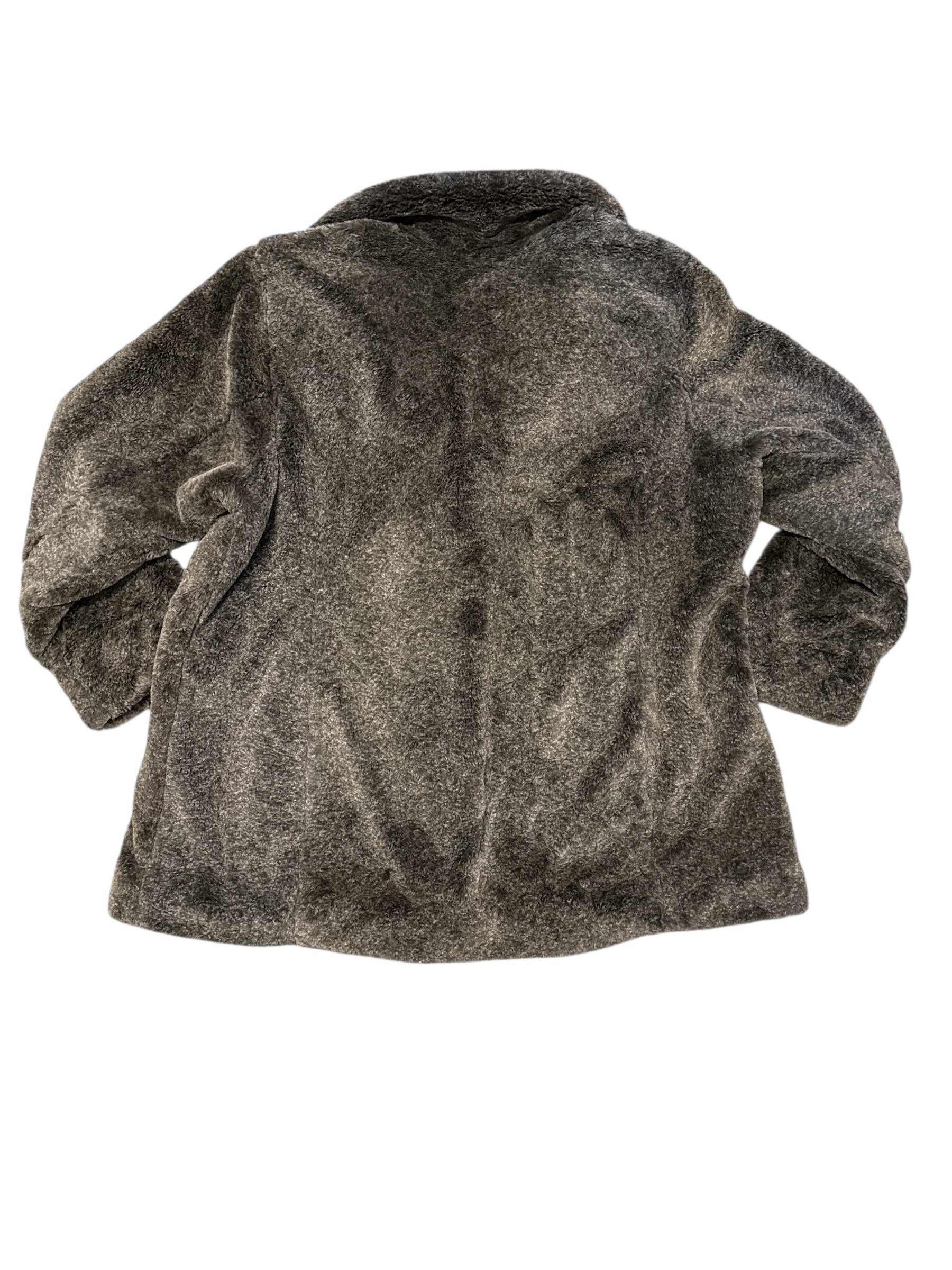 brown coldwater creek soft fur coat, 3x