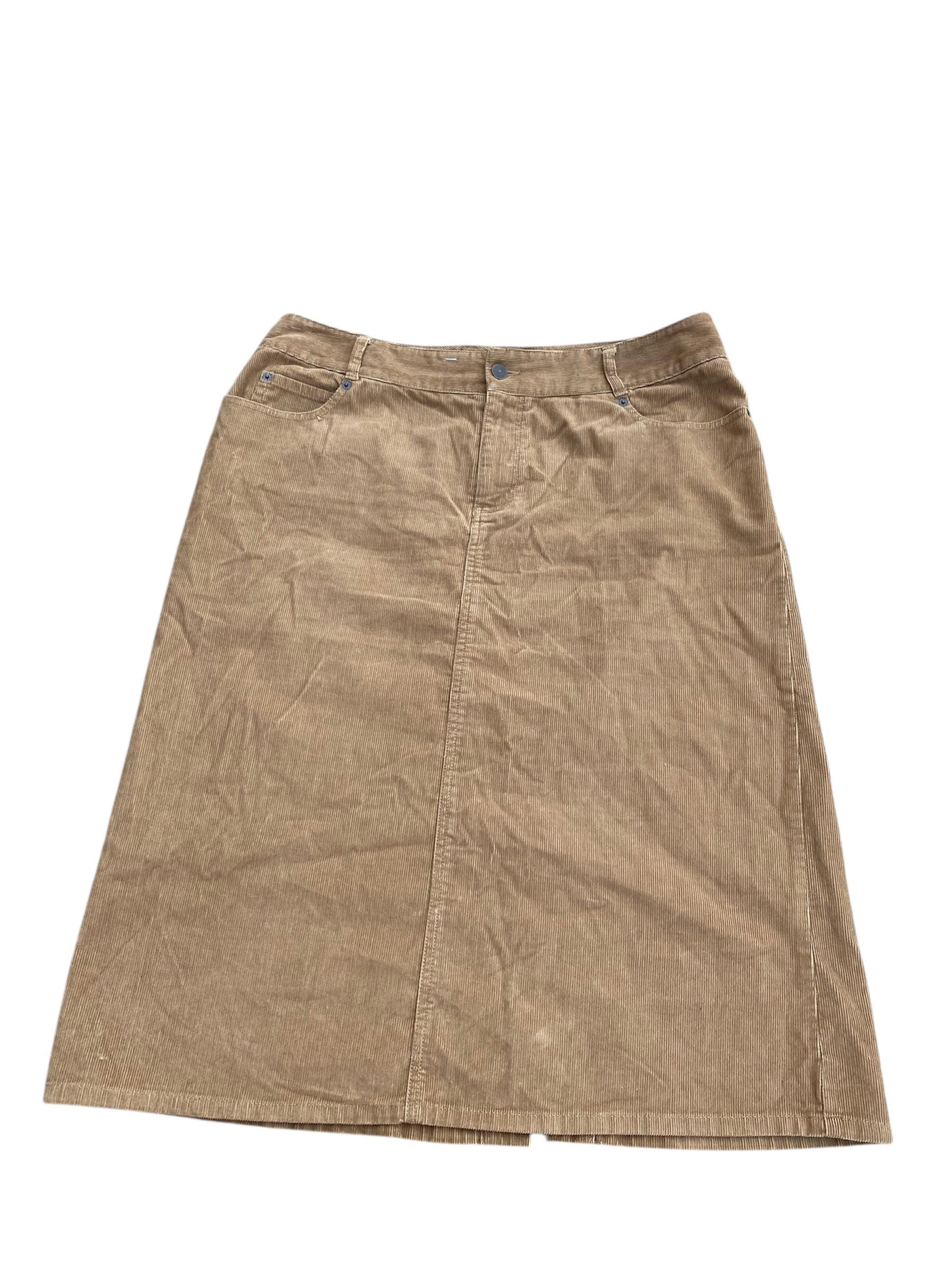brown eddie bauer cord skirt, 16