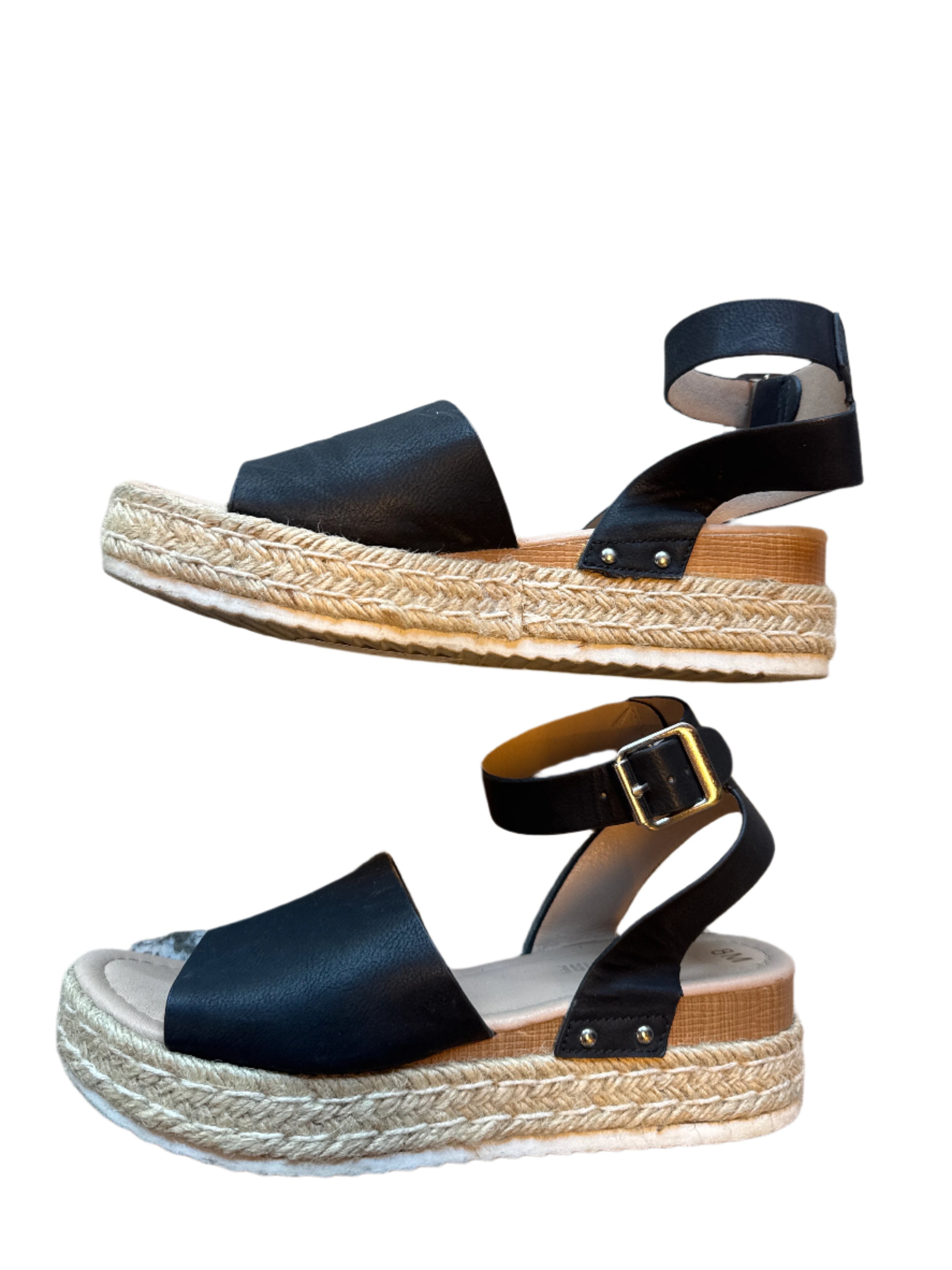 black beige cushionaire wedges, 8