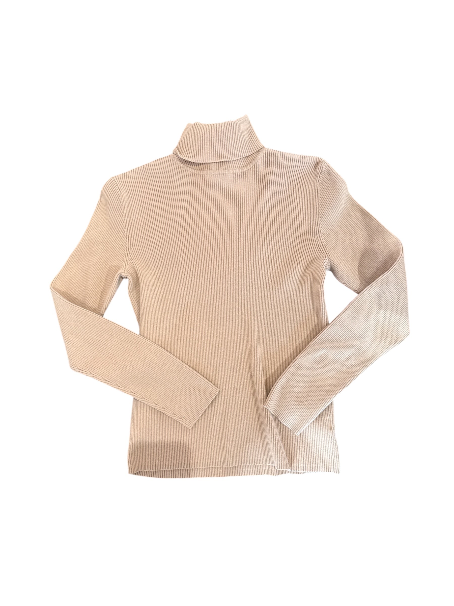 tan charter club ribbed turtleneck, s
