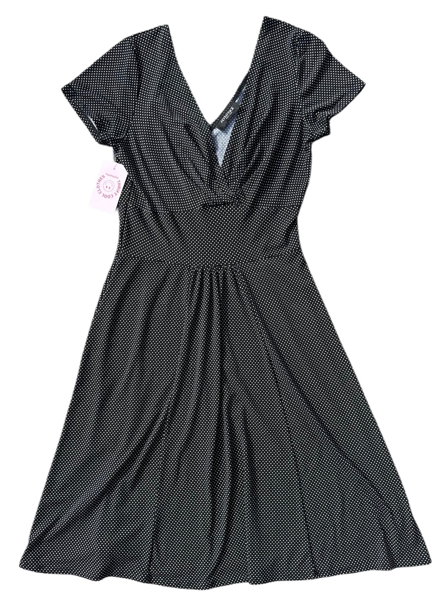 black white alyn paige v neck slinky polka dot dress, 5/6