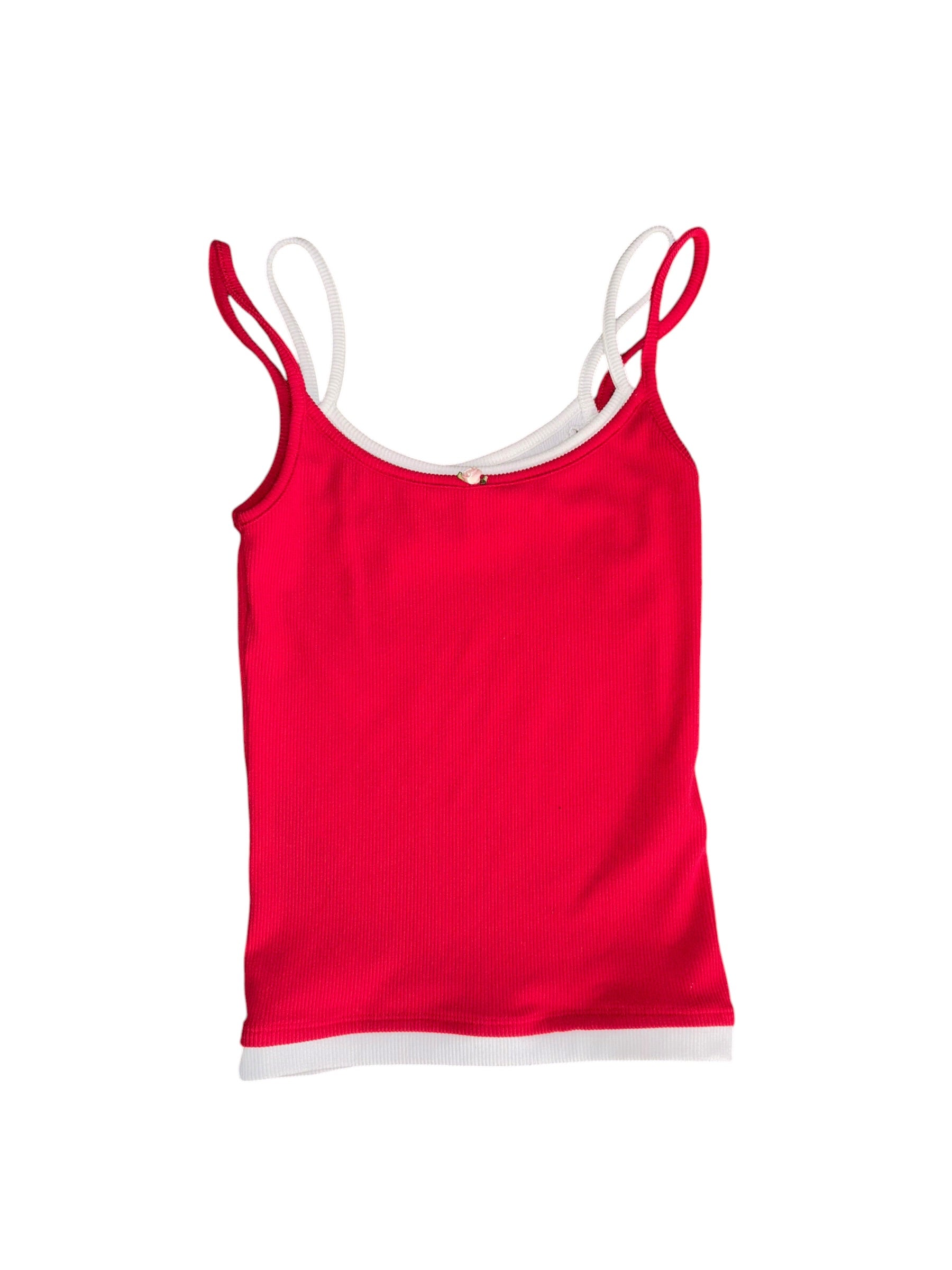 red white electric layered cami, xs