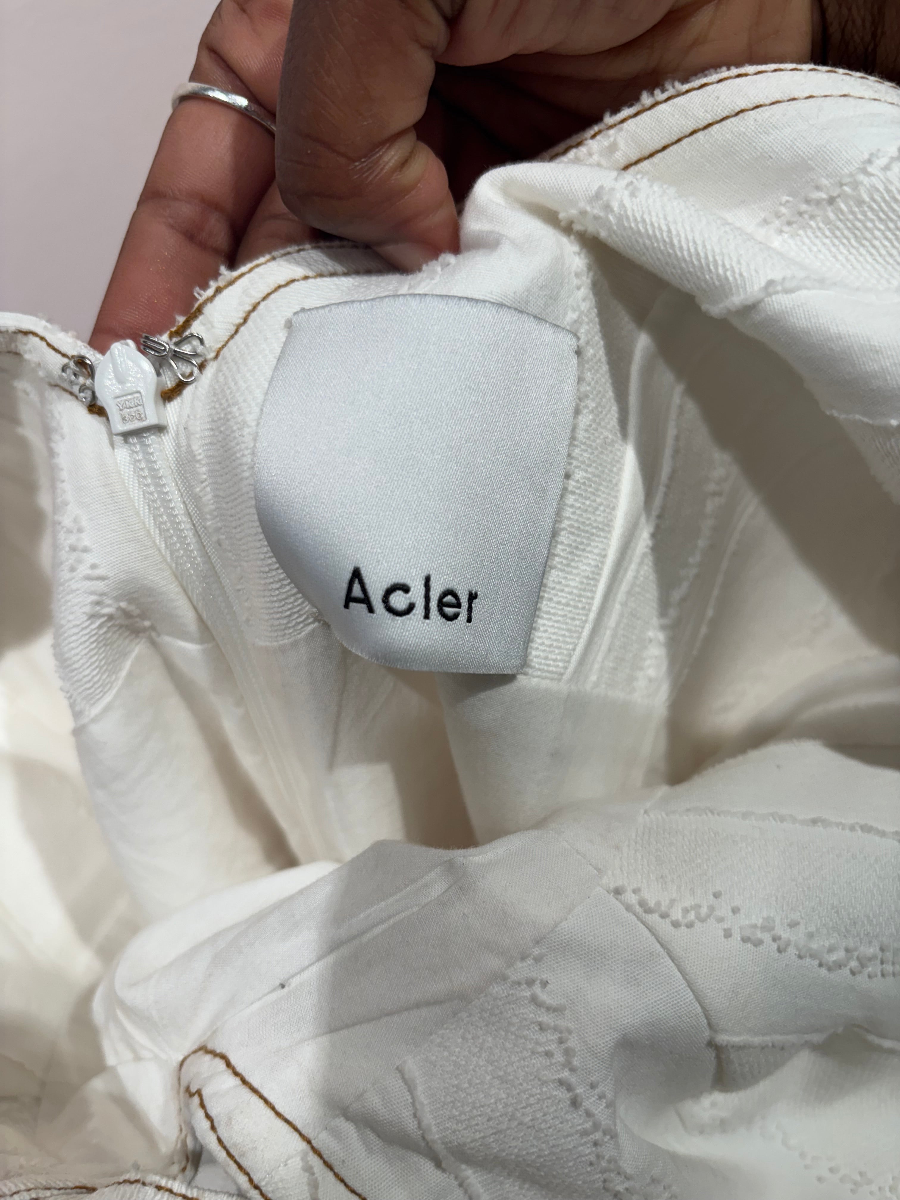 white acler denim v neck dress 4