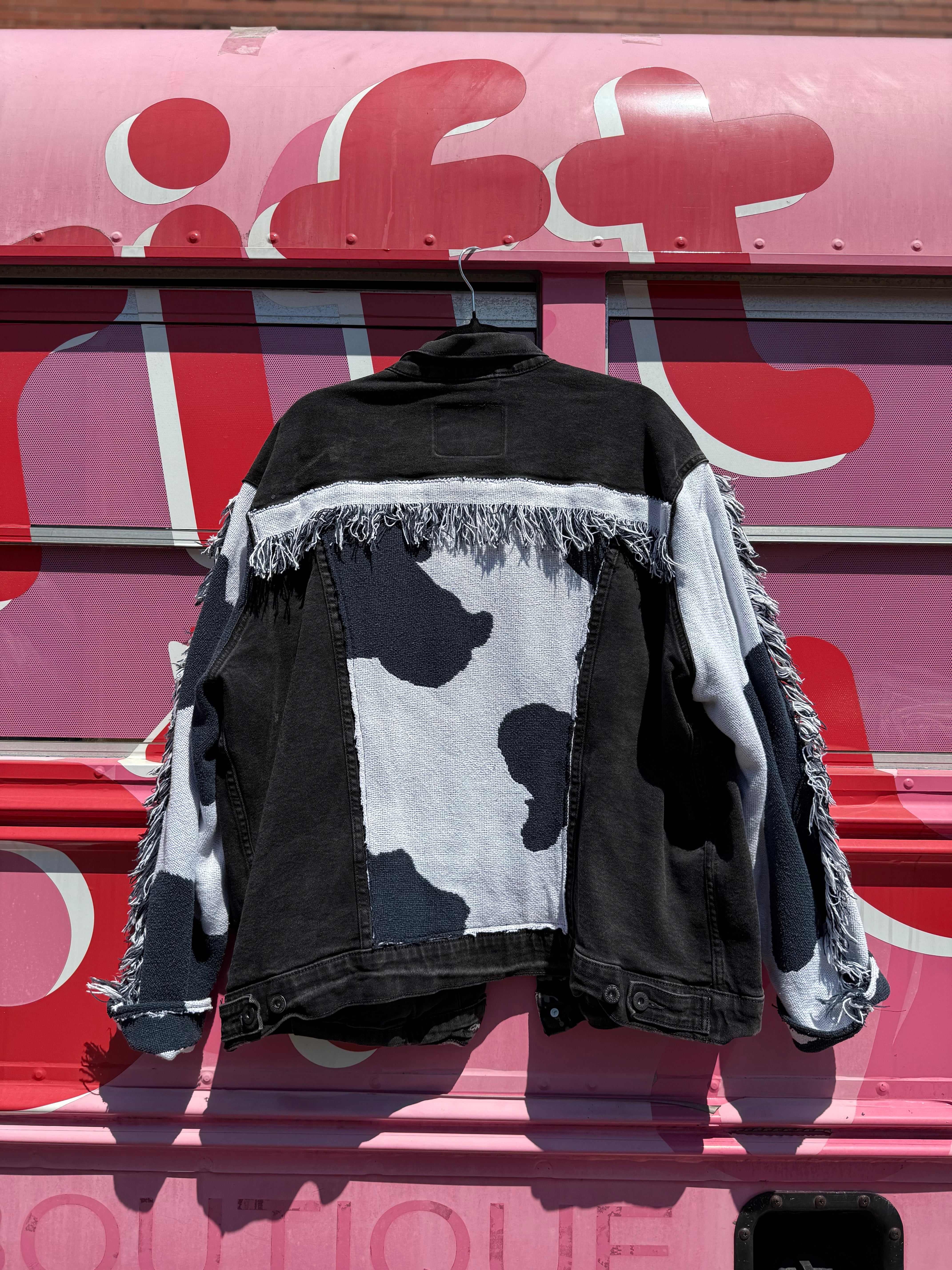 black levi cow blanket denim jacket, 3x