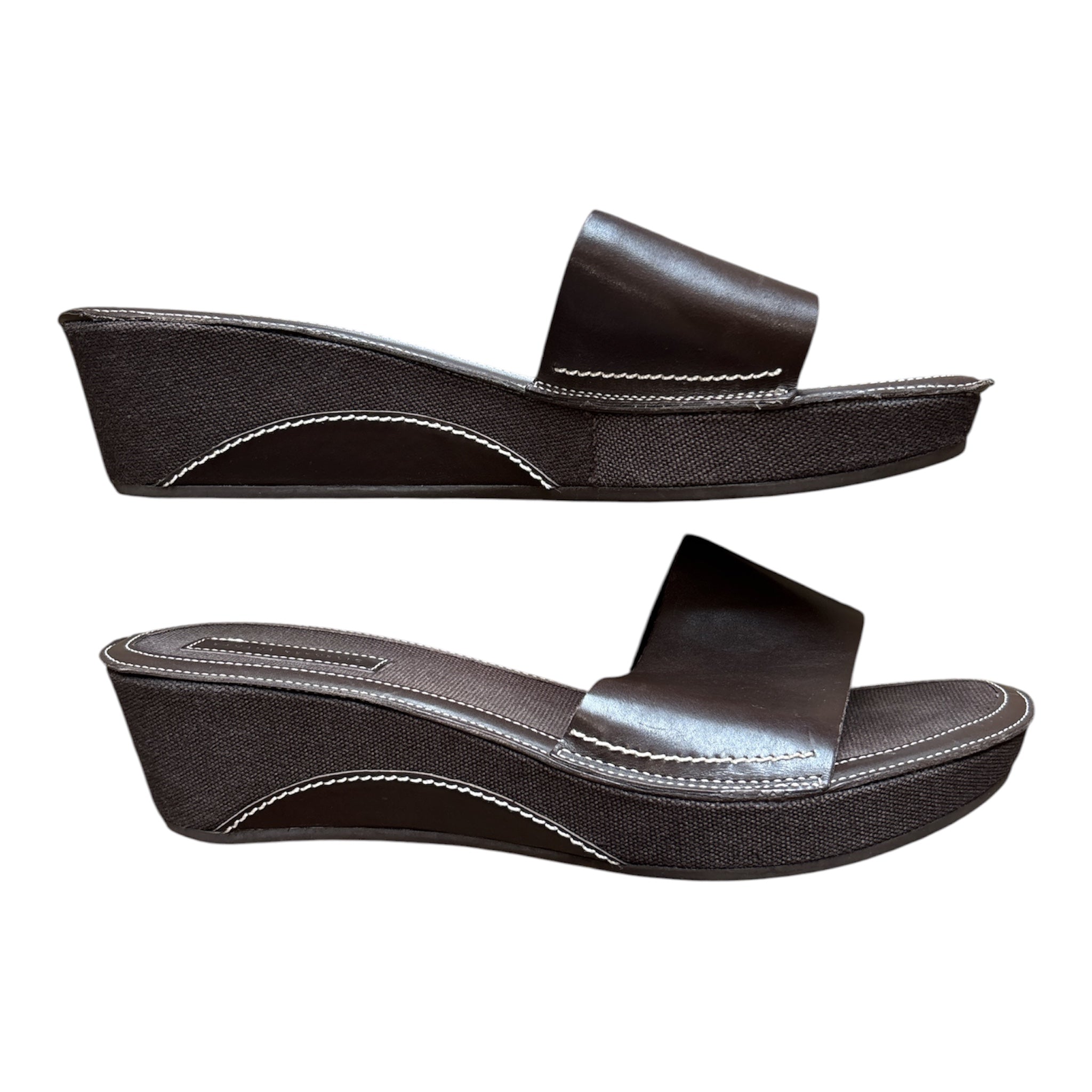 brown banana republic heeled sandal, 9