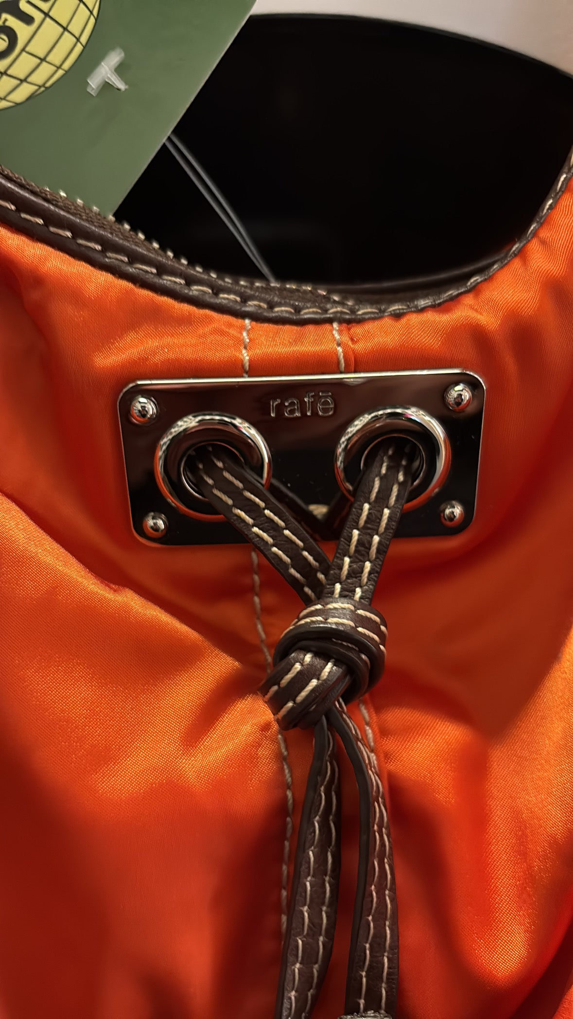 orange brown rafe satin tassle crossbody purse