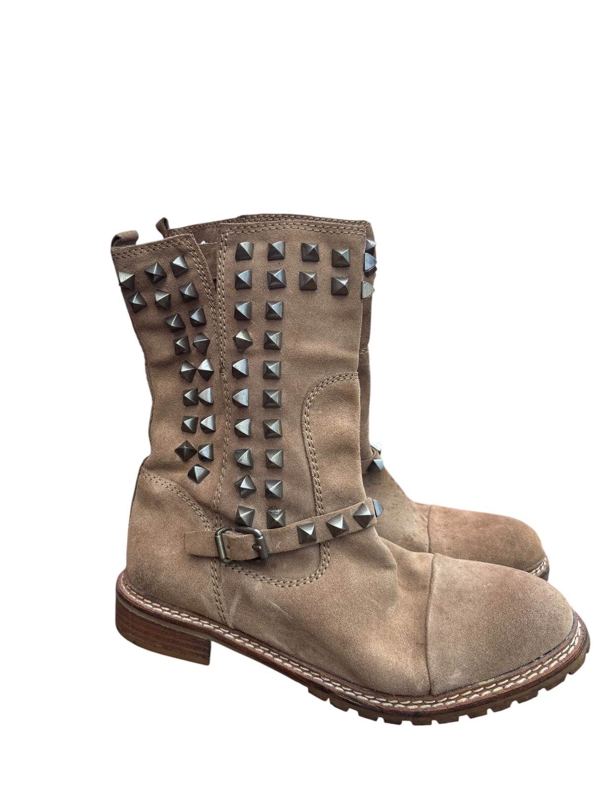 39 zara studded short boots, brown