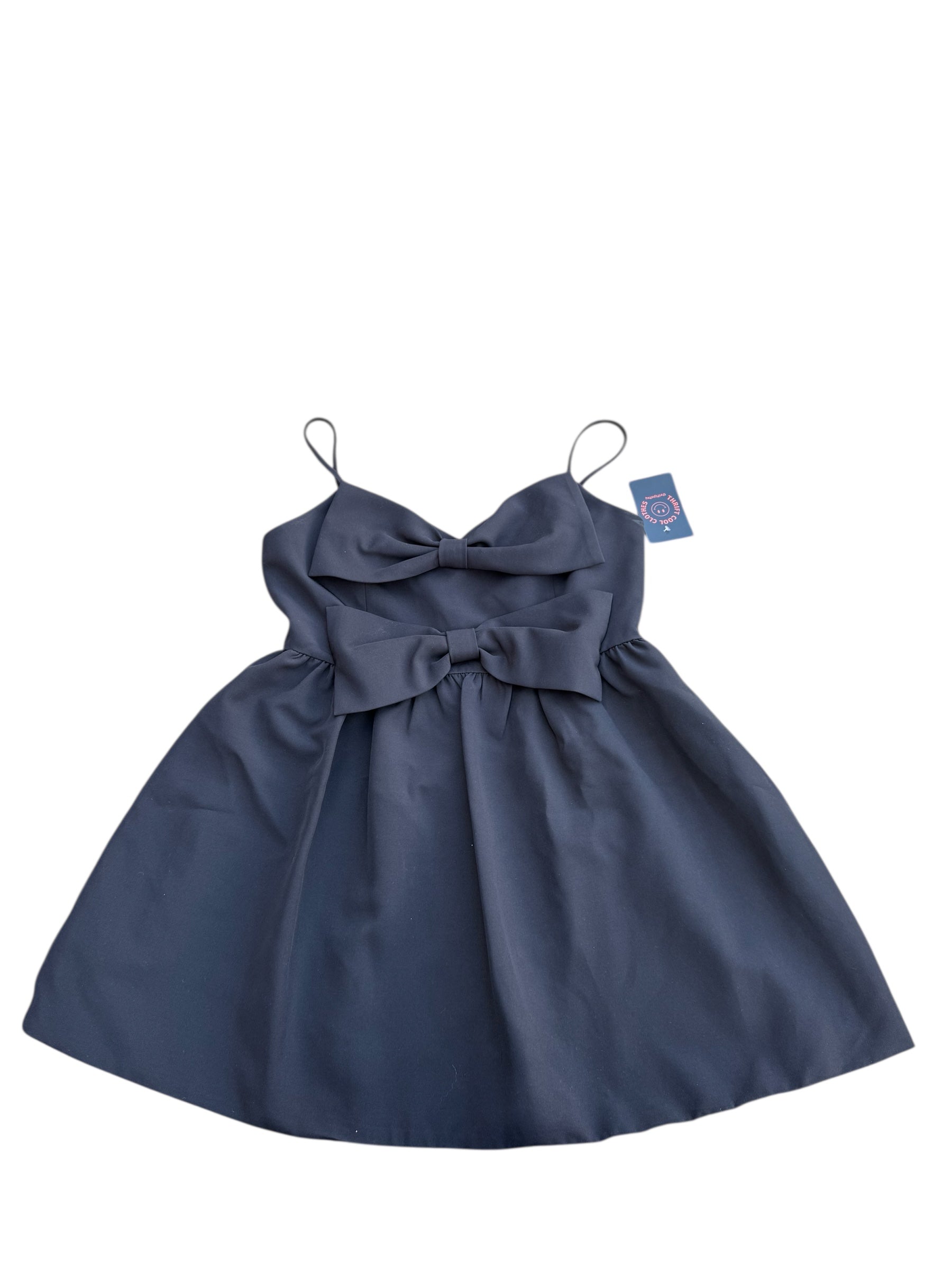 black vestique mini bow tank dress, l