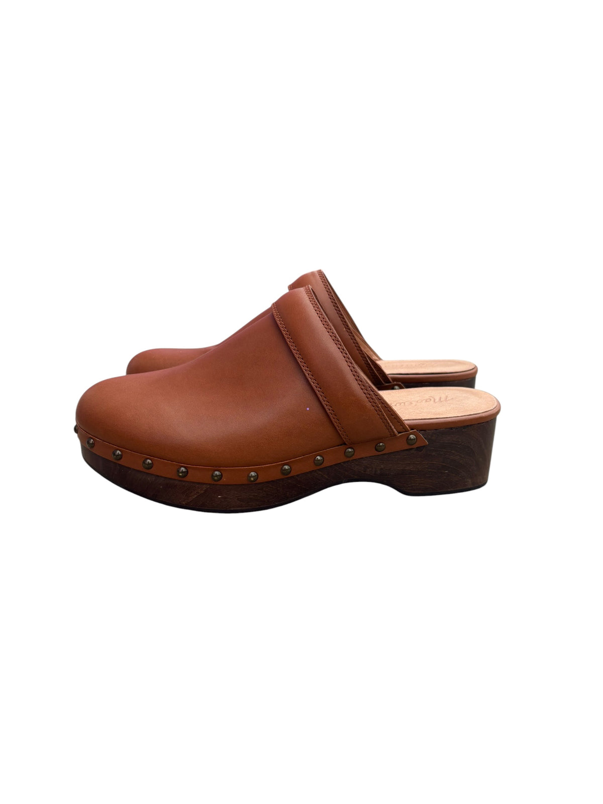 brown madewell leather clog heels, 7