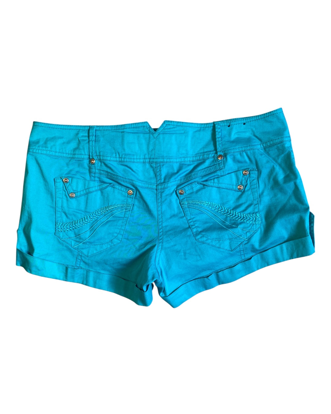 teal xoxo lil shorts w buttons, 13