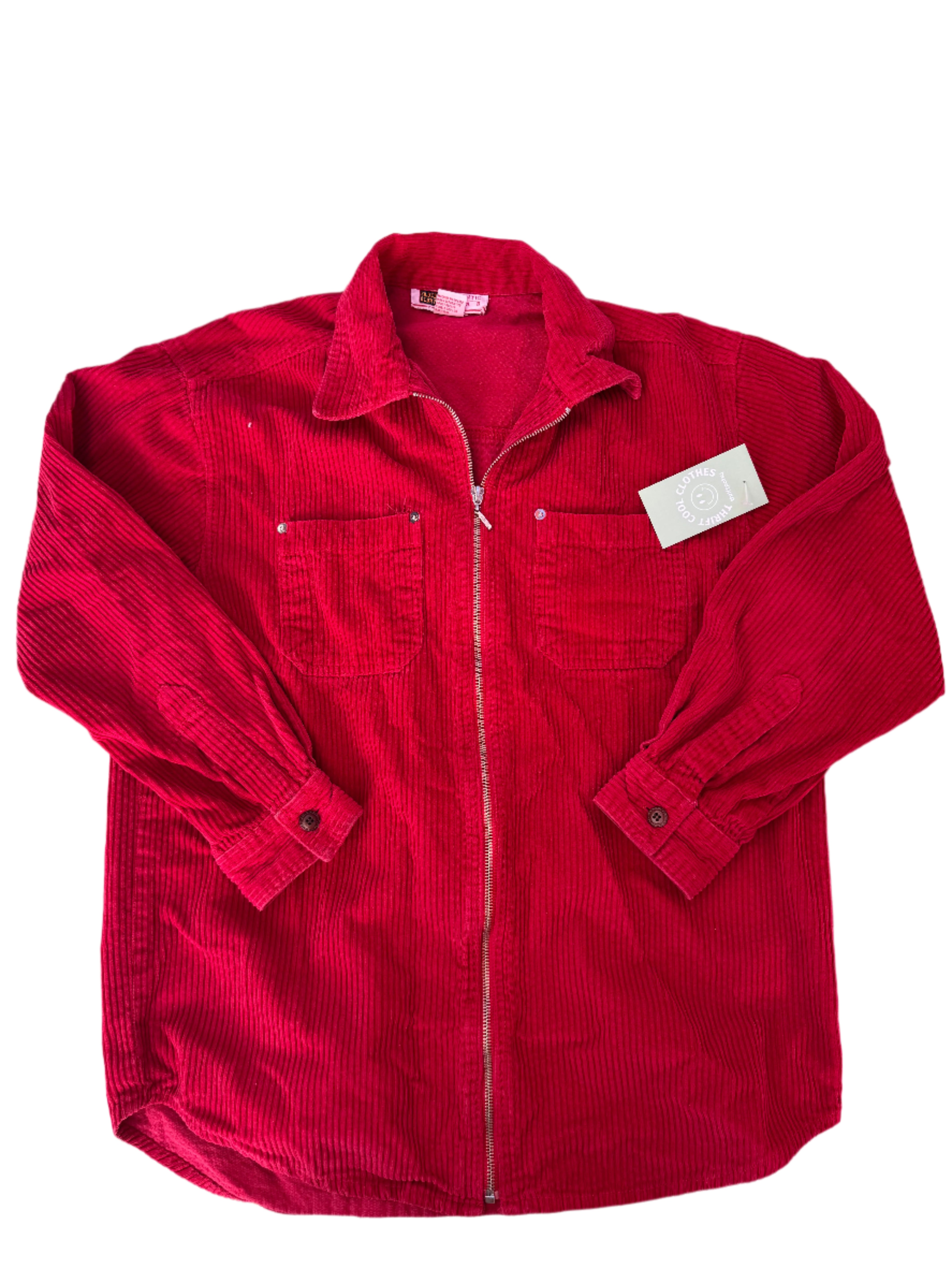 Red Faded glory Cord zip up jacket, S