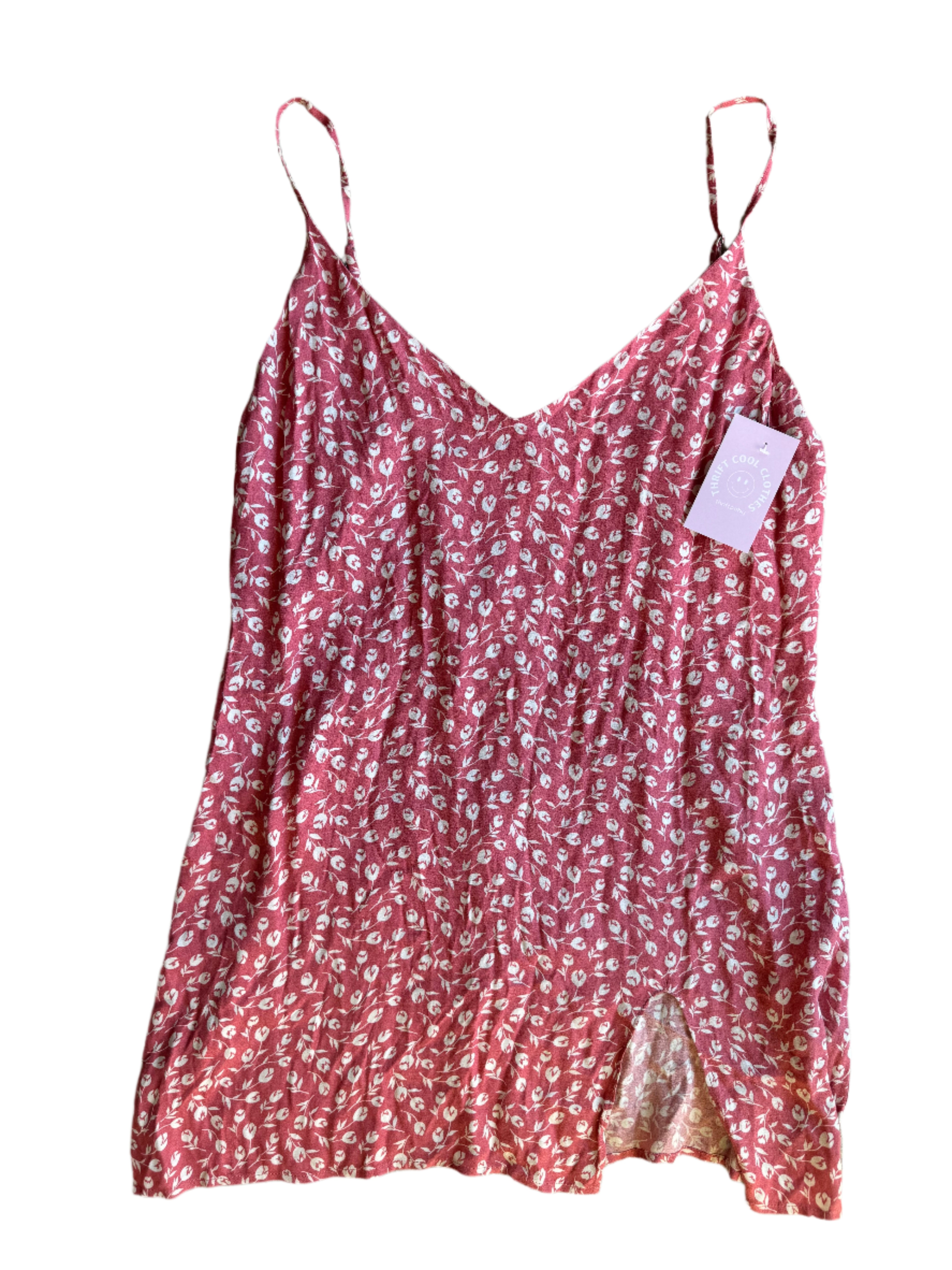 Pink Reformation Floral flowy mini dress, XL (fits like L)