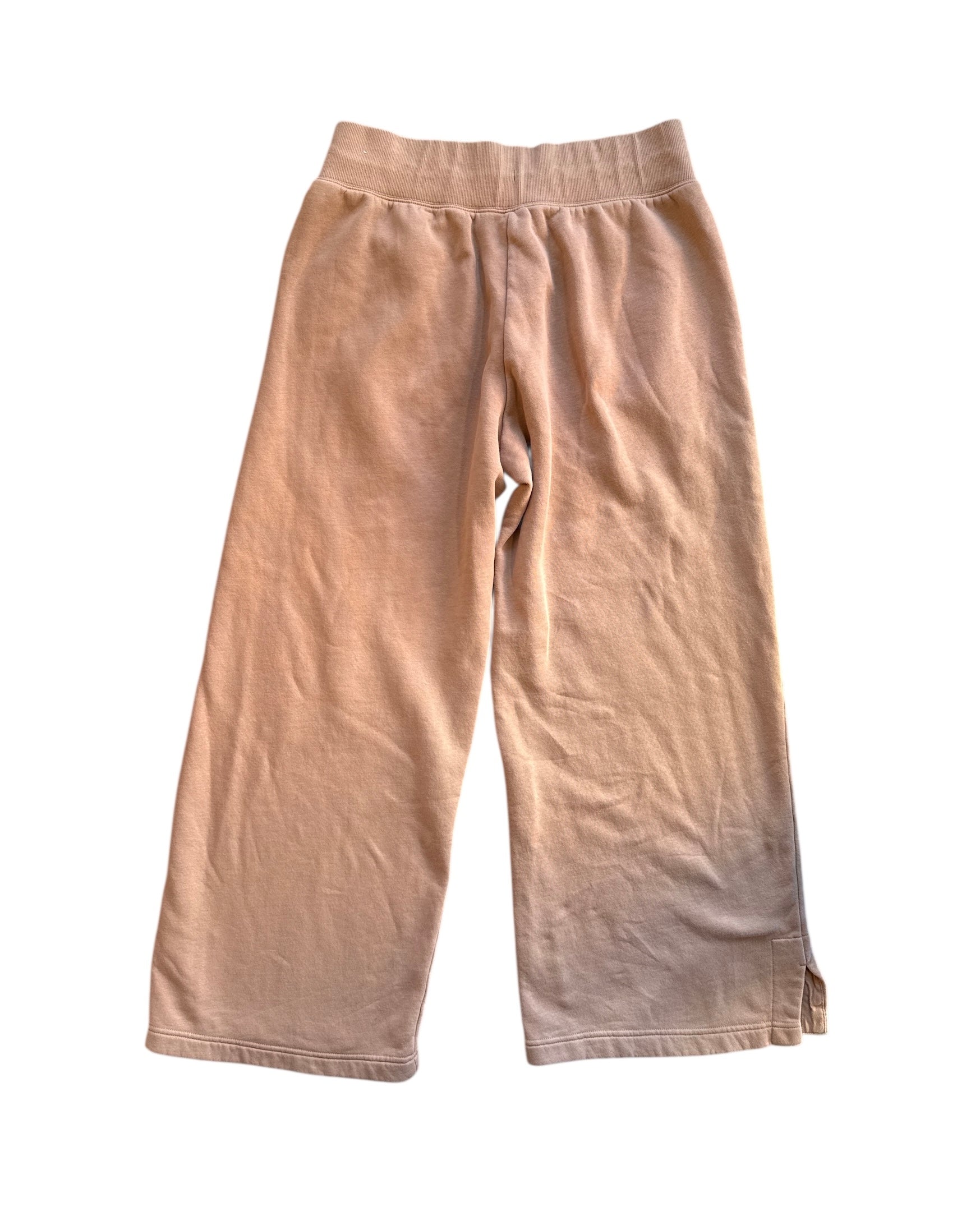 brown nike wide leg sweatpants, L