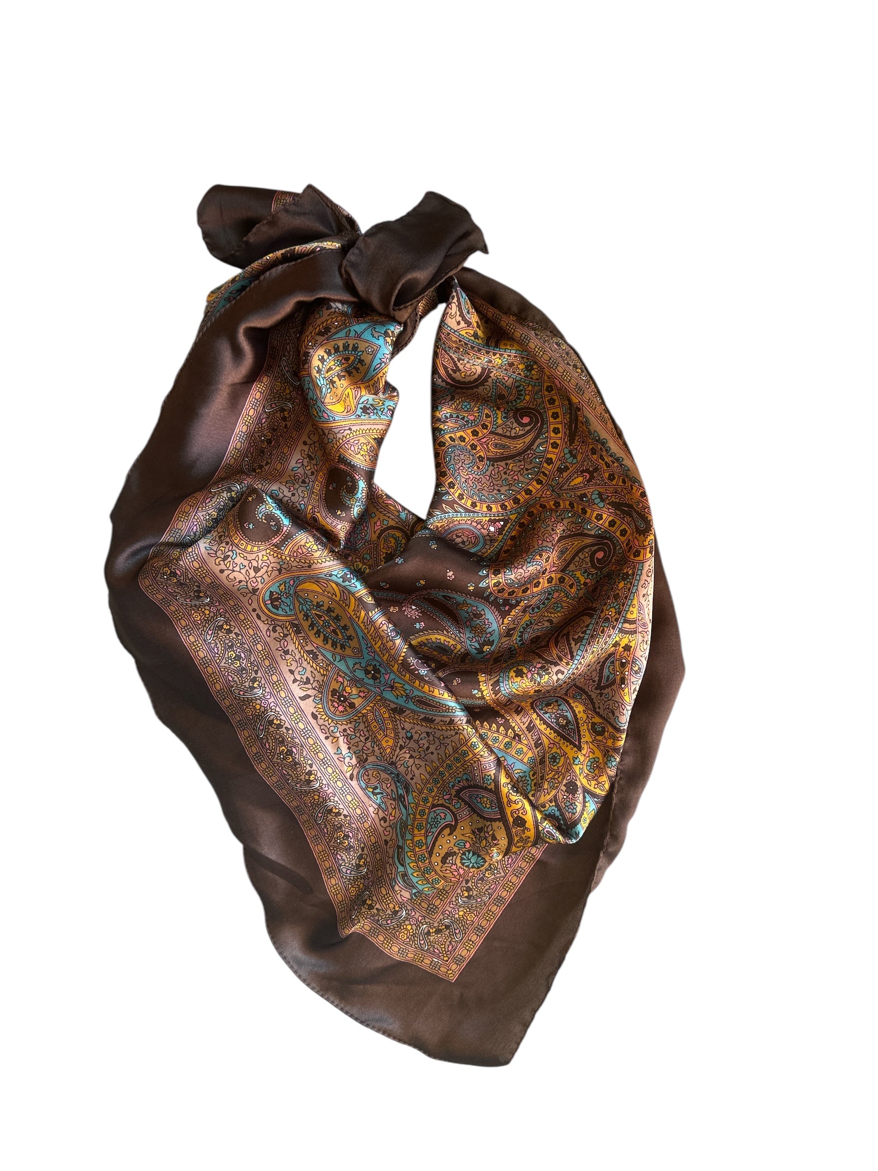 brown  paisley print scarf