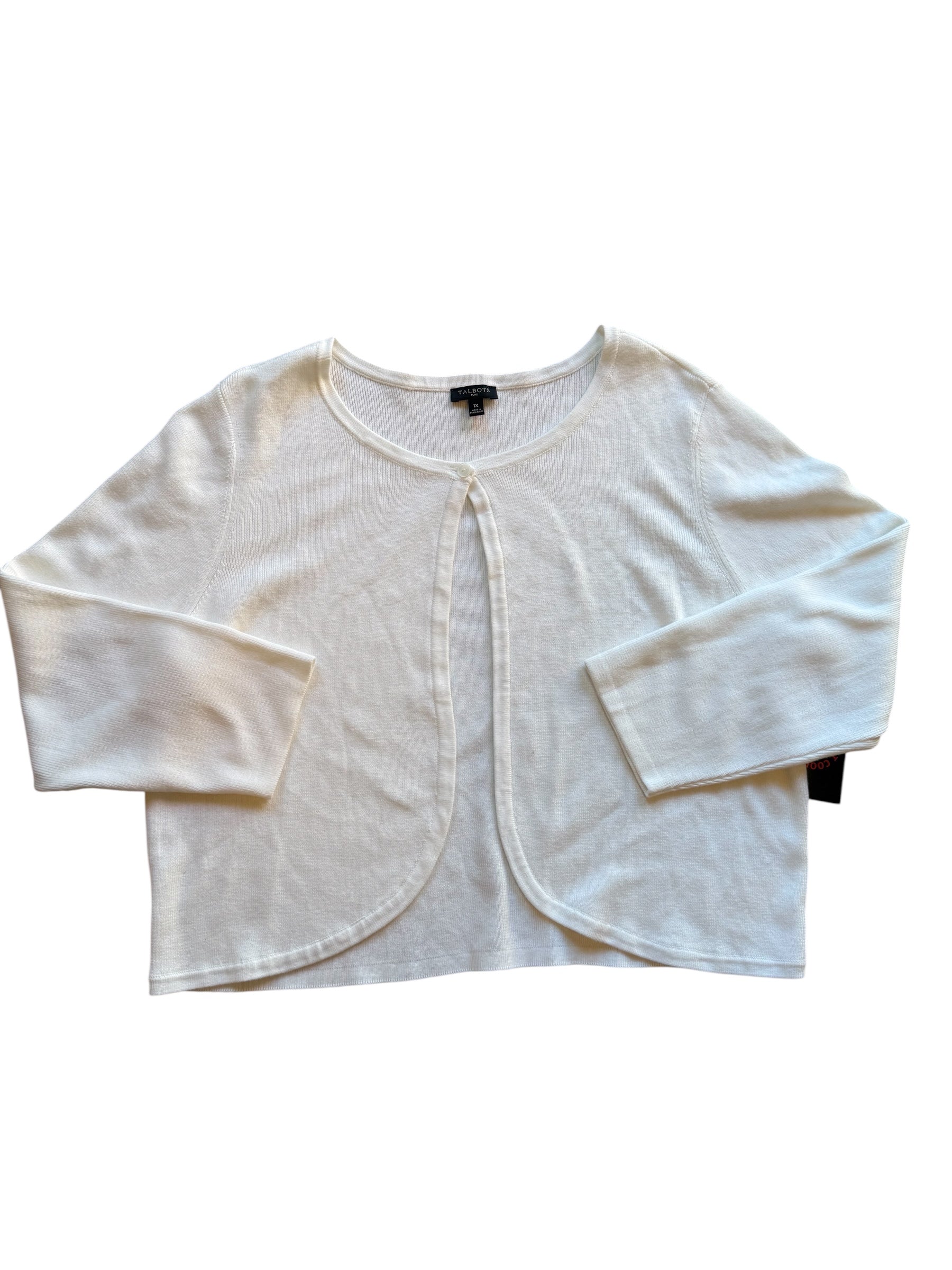white talbots knit cardigan, 1x