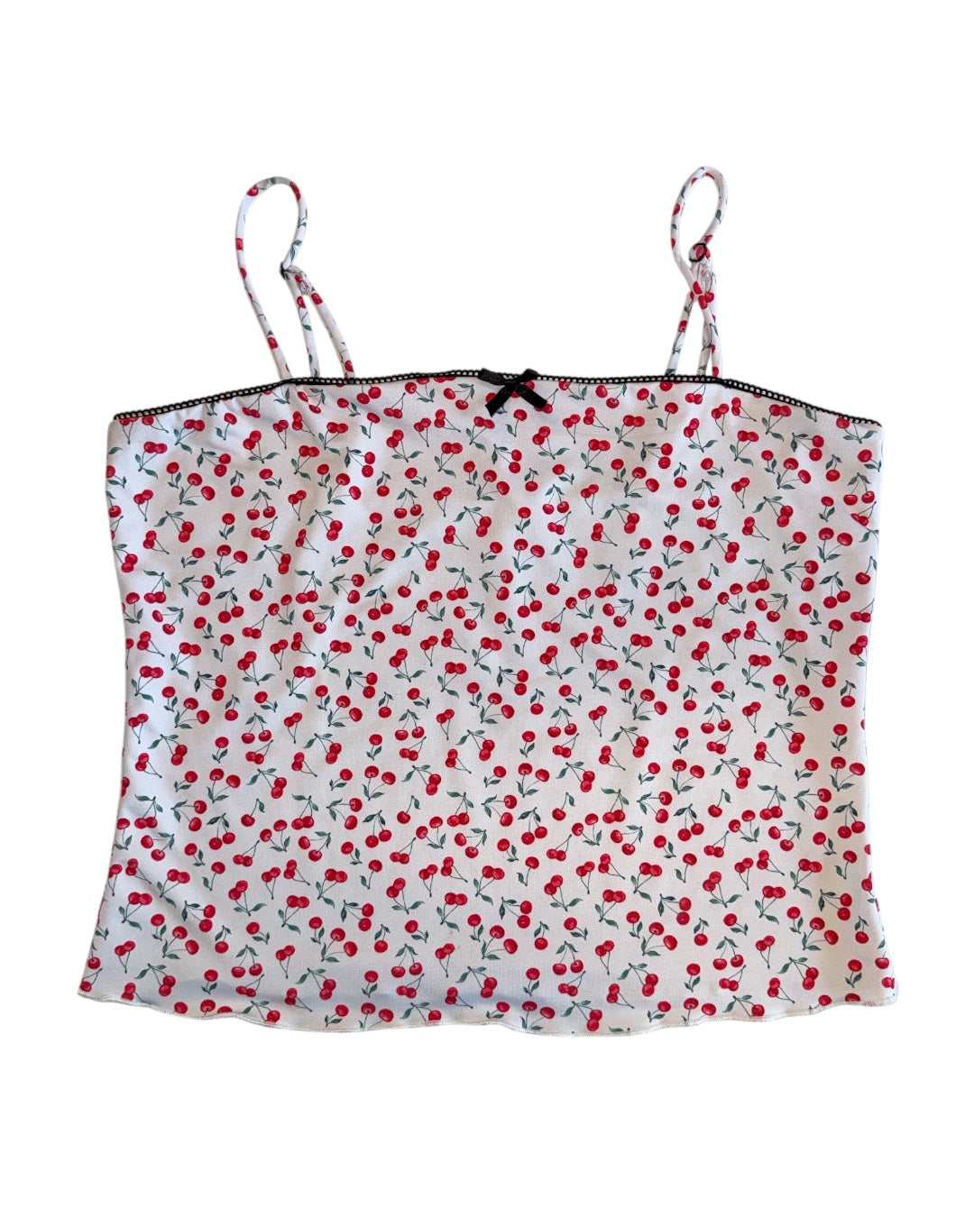 white cherry madden  girl cheery crop top, xl