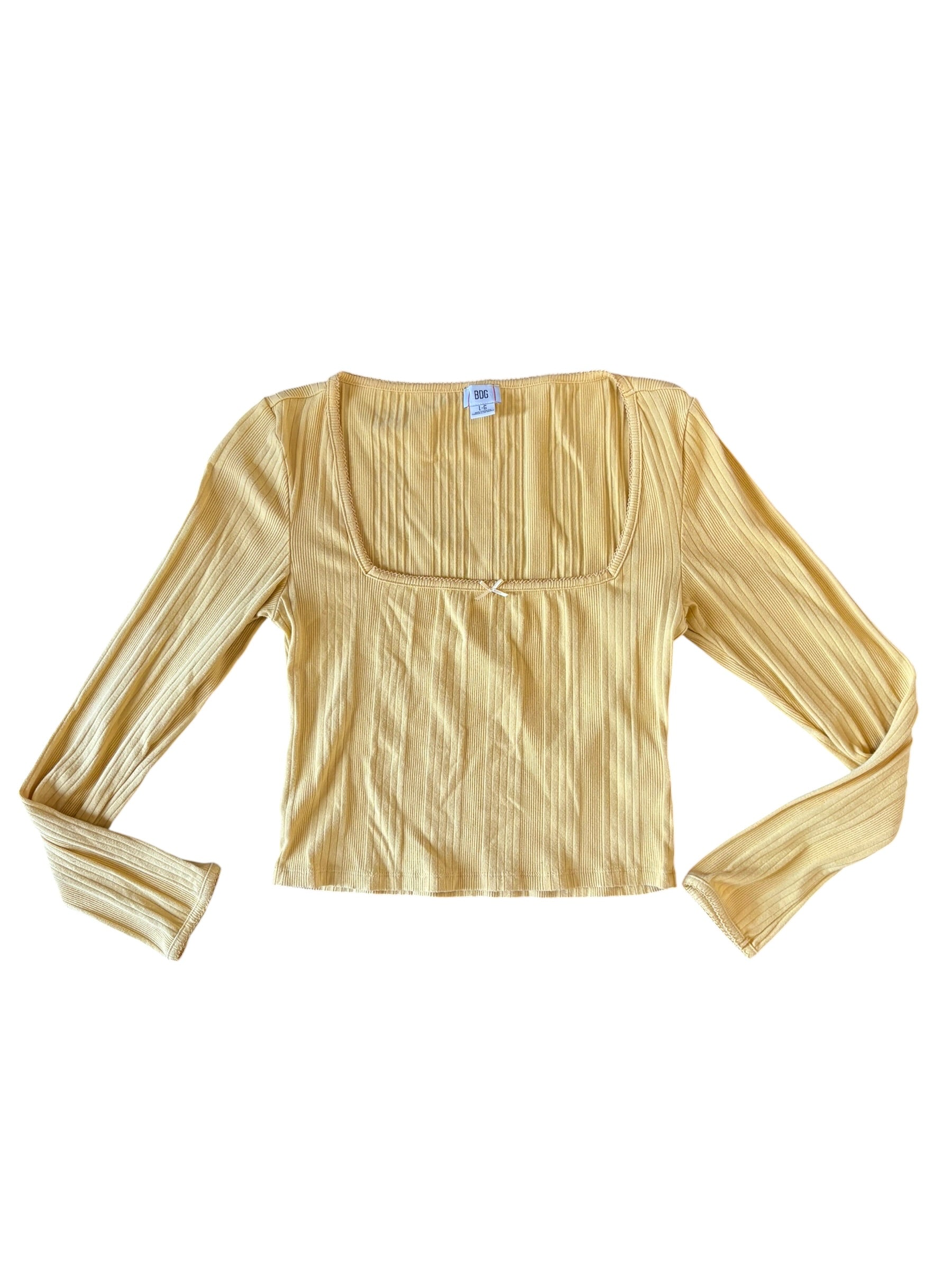 yellow bdg square neck ls, L