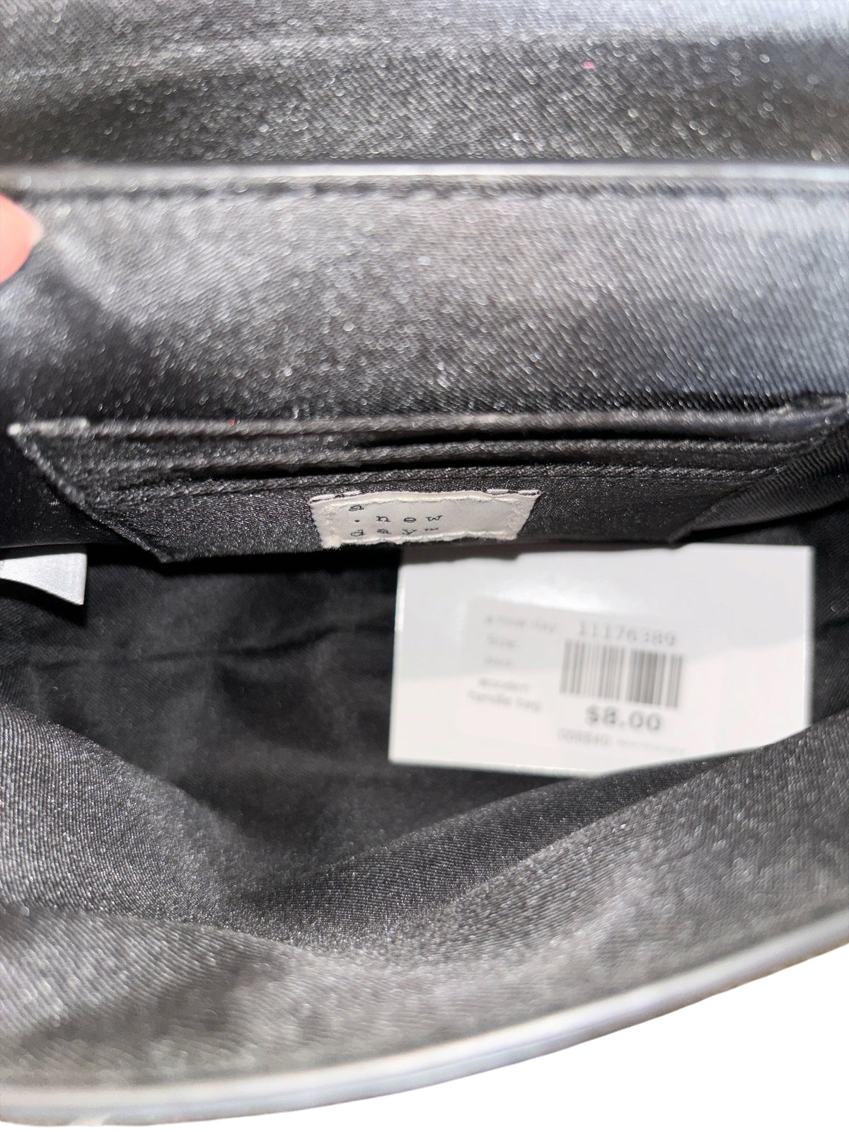 black a new day wooden handle bag