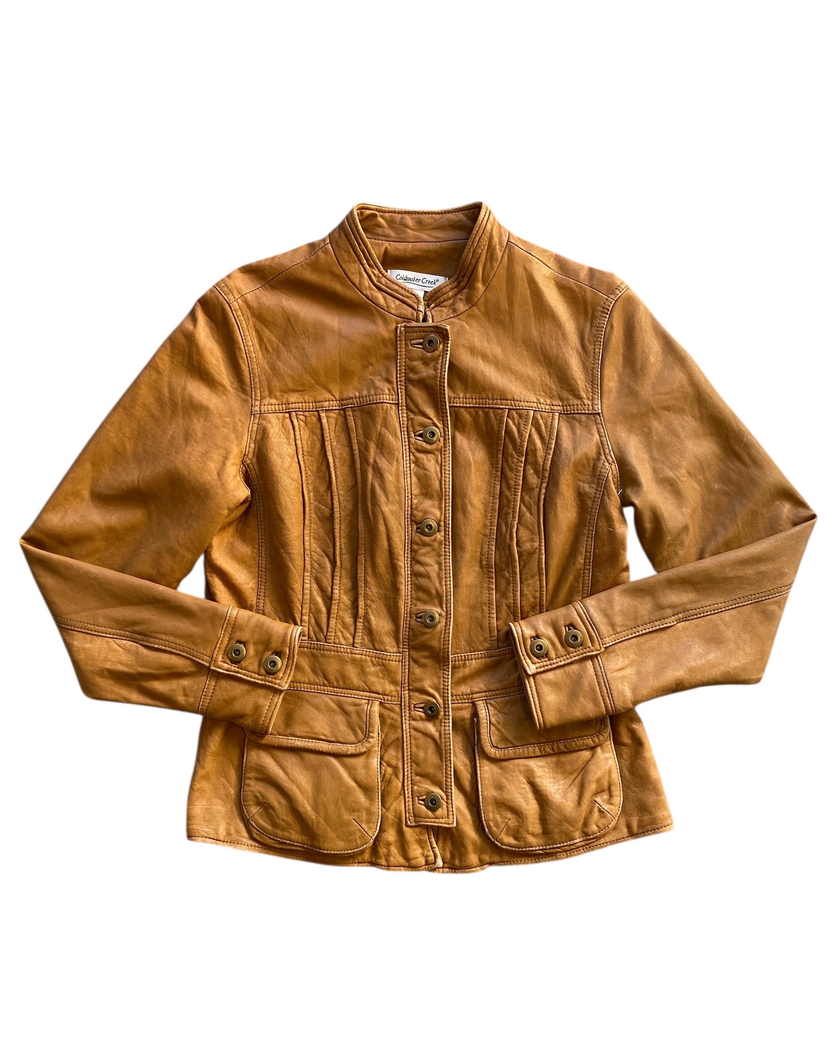 tan coldwater creek leather jacket, 6
