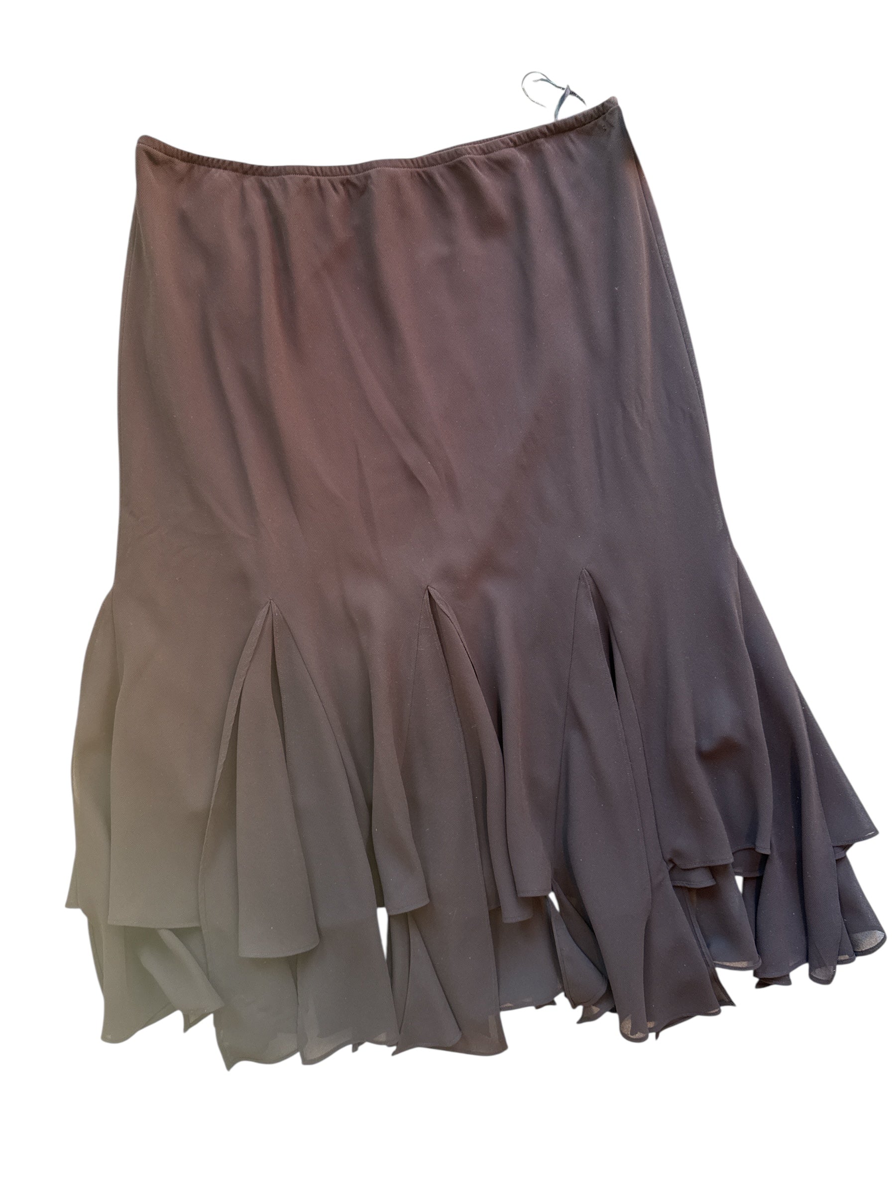 brown msk mesh pleated skirt, 3x