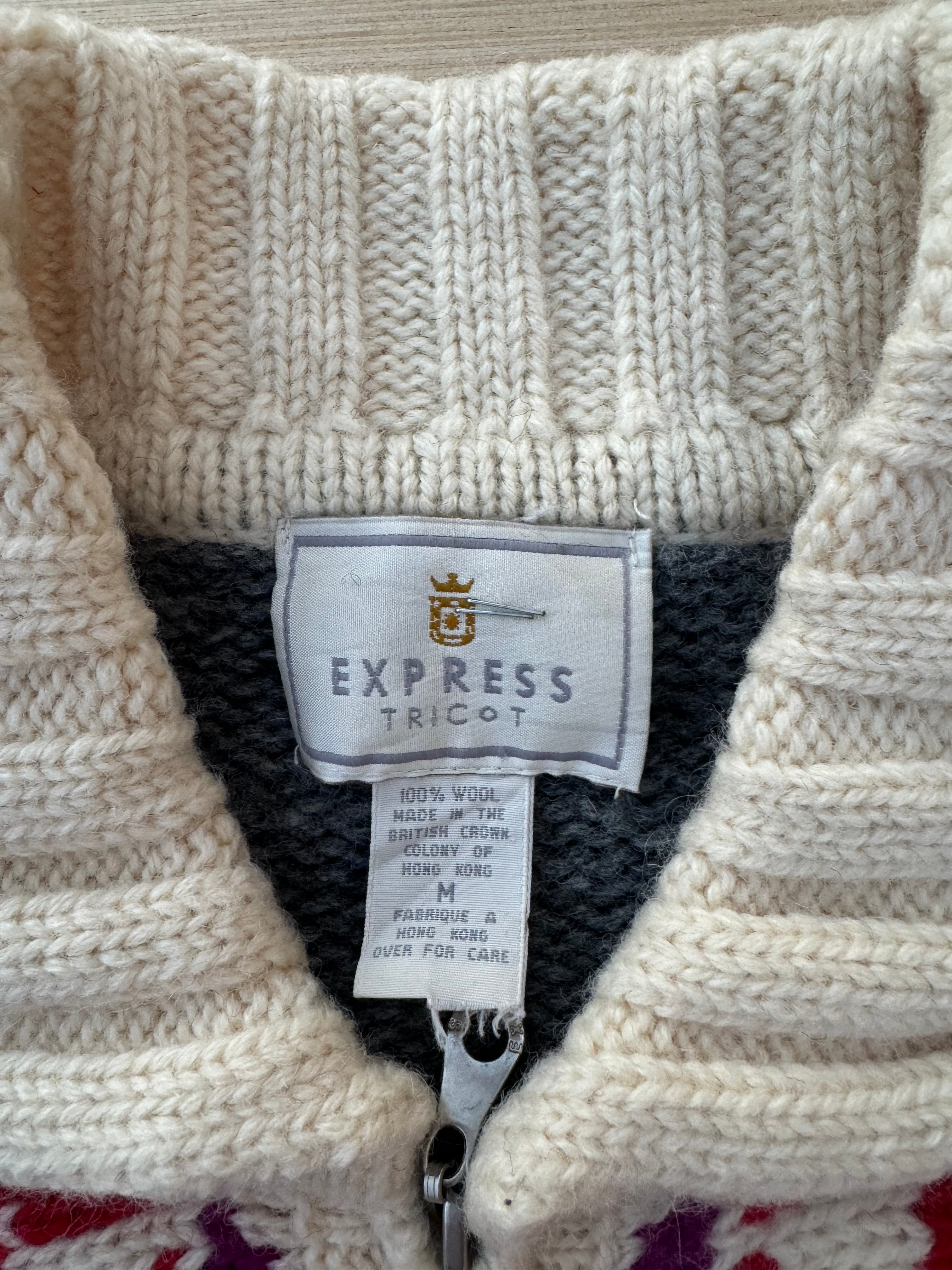 Grey Express Vtg 100% wool sweater, M (read description!)