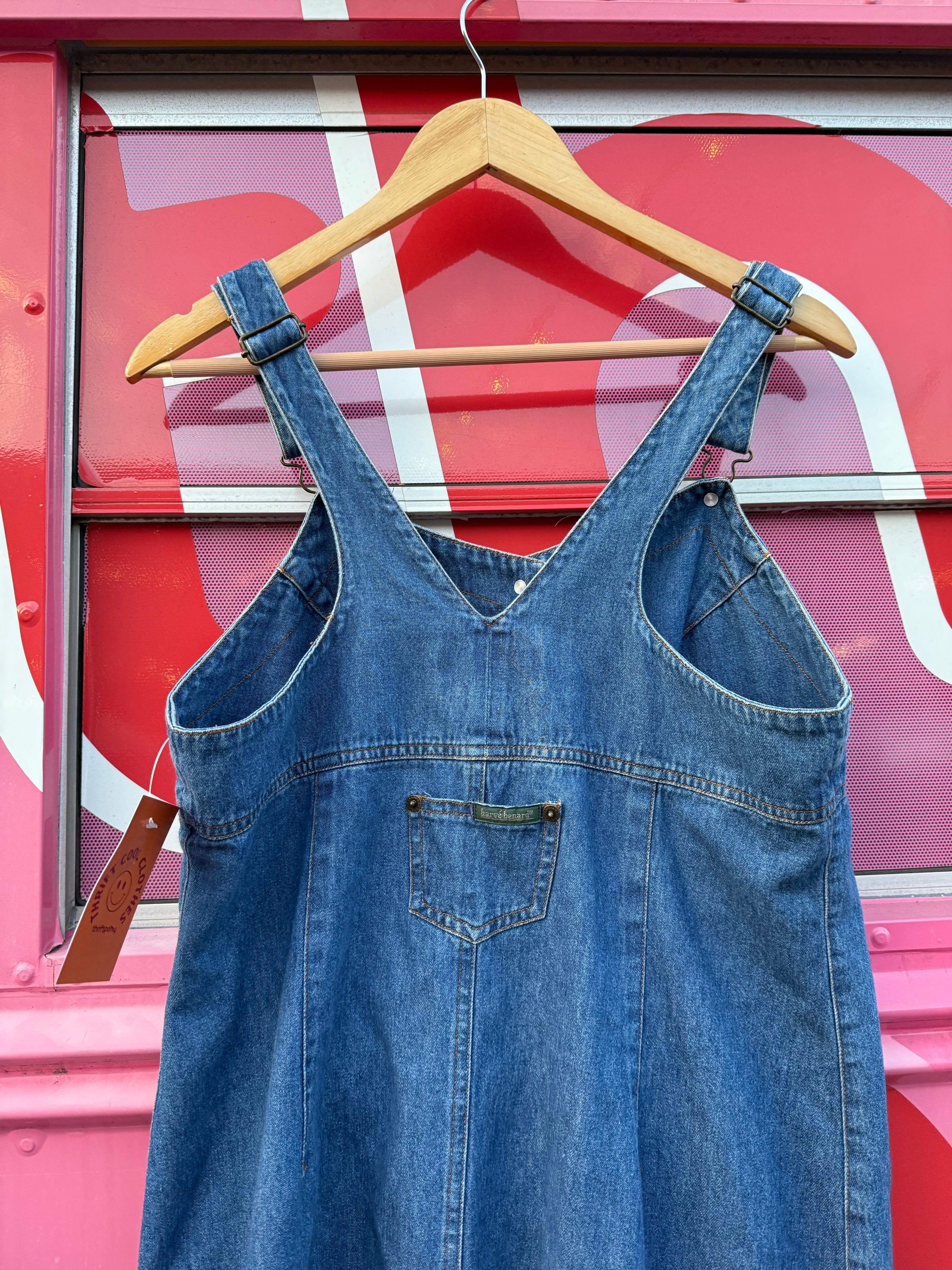 blue harve benard denim jumper dress, M