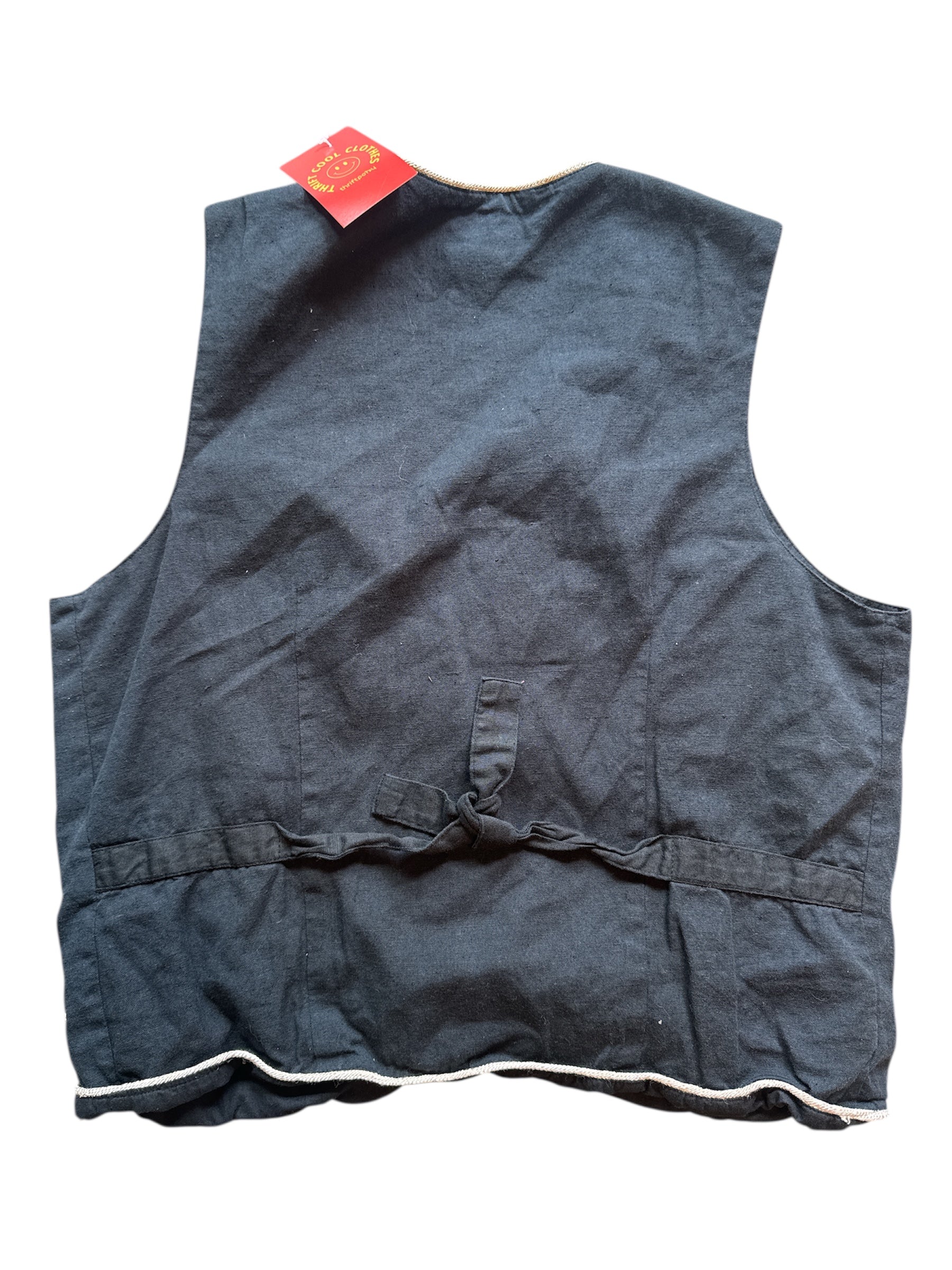 black cambridge dry good beaded vest, m