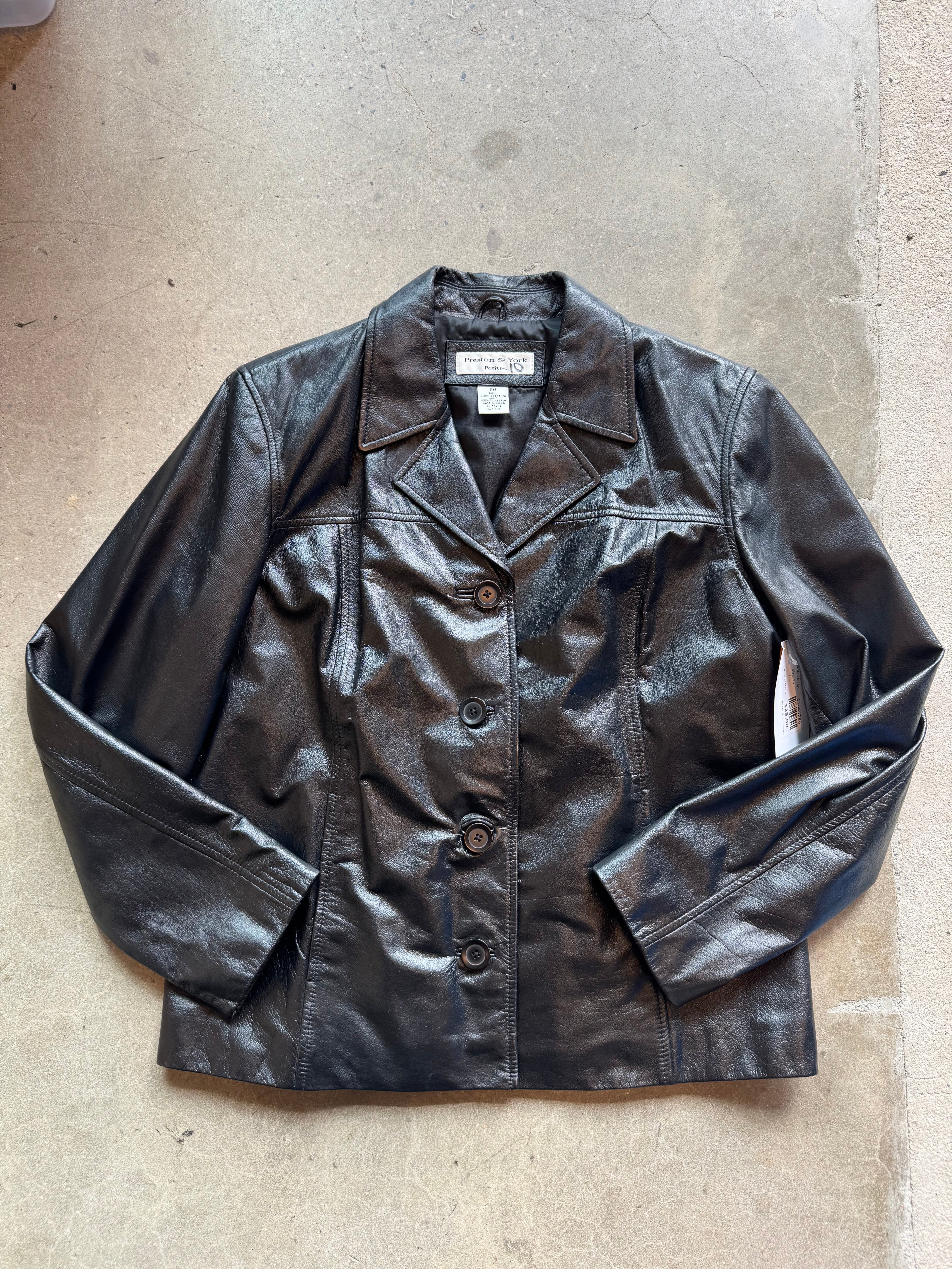black preston & york leather blazer, Pm
