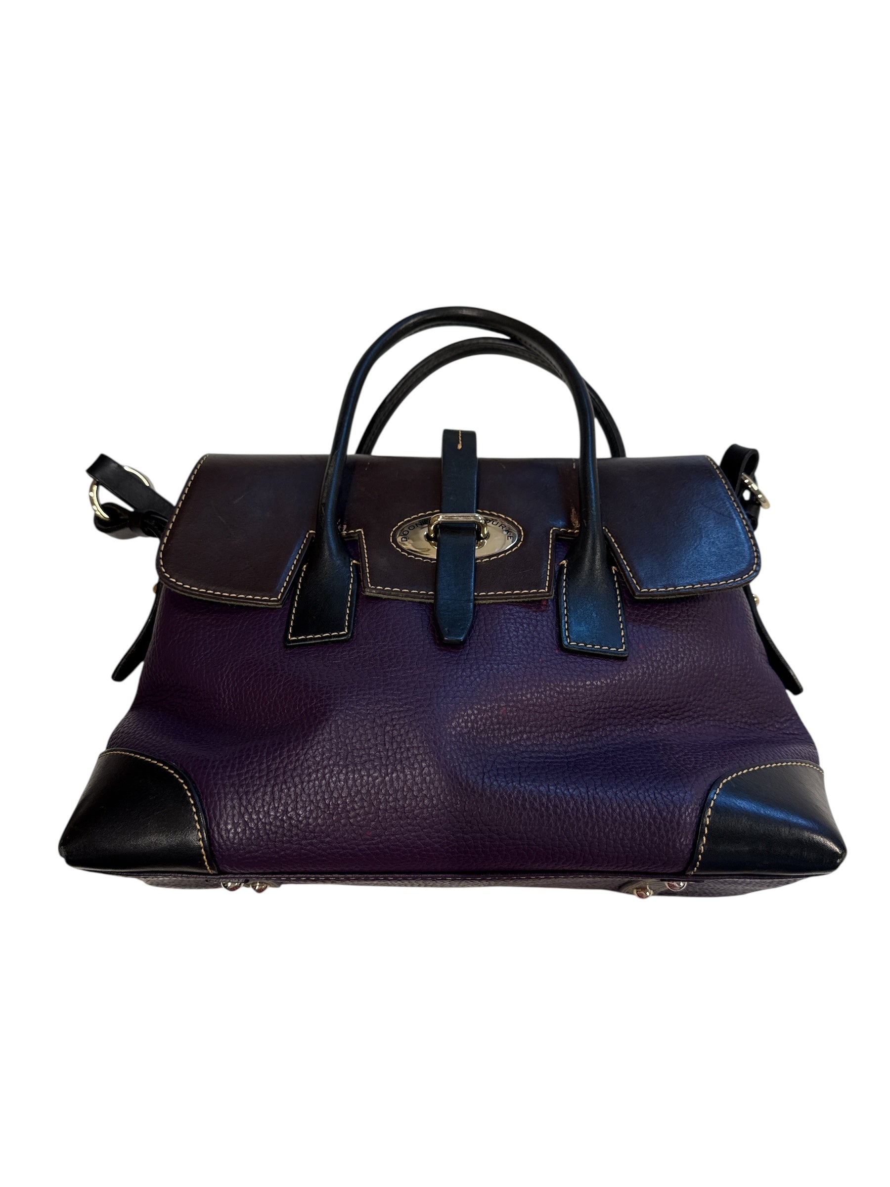 Purple black Dooney & bourke Leather two tone handbag