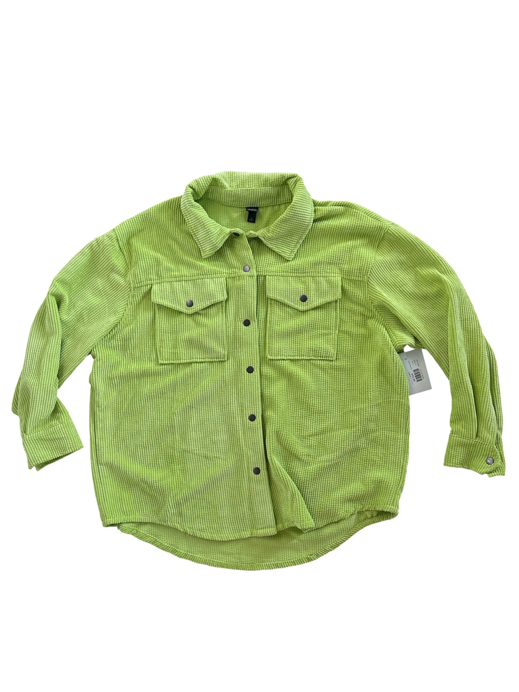 green wild fable cord shacket, xl