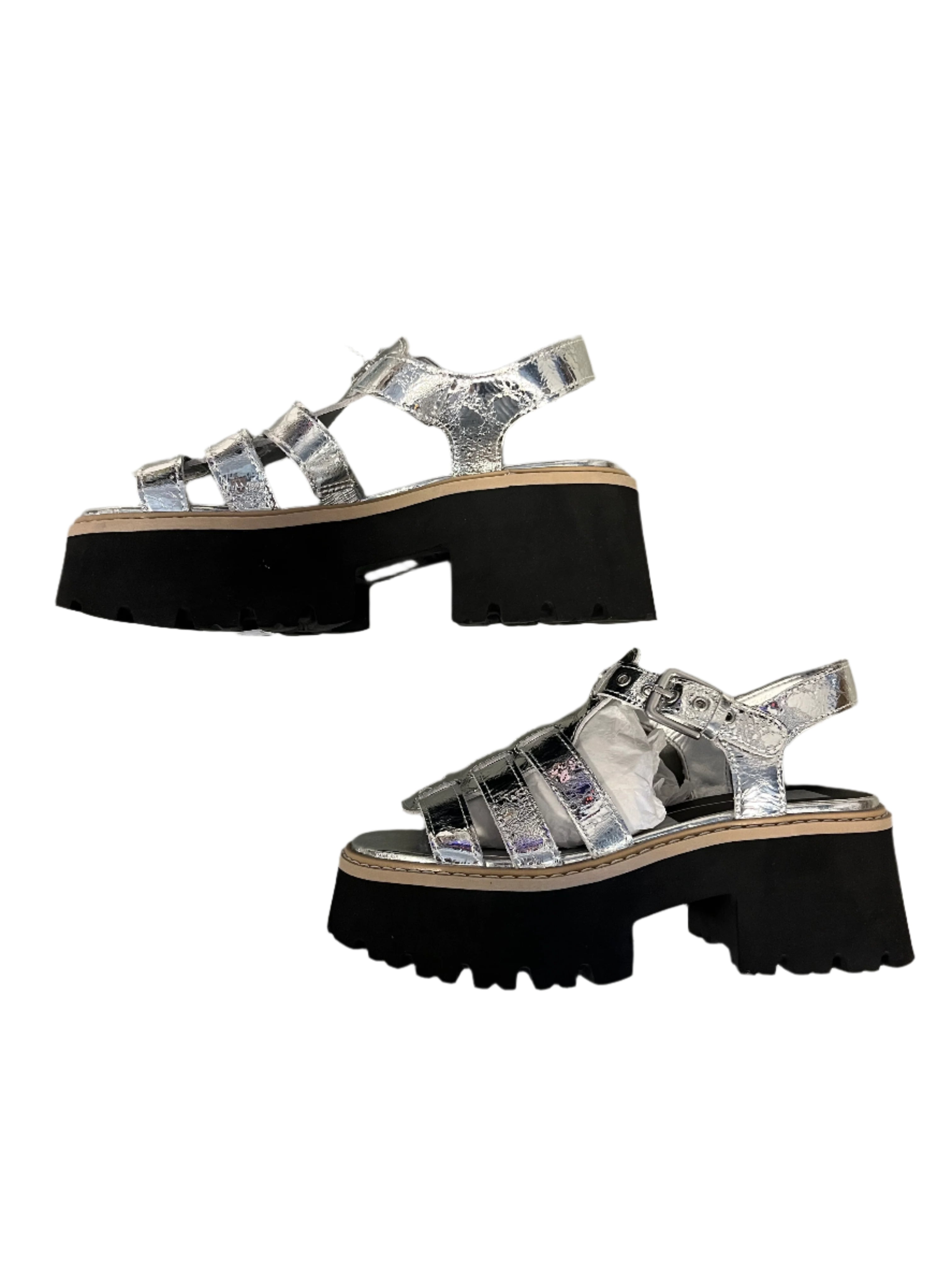 silver dolce vita nwt metallic sandals, 7