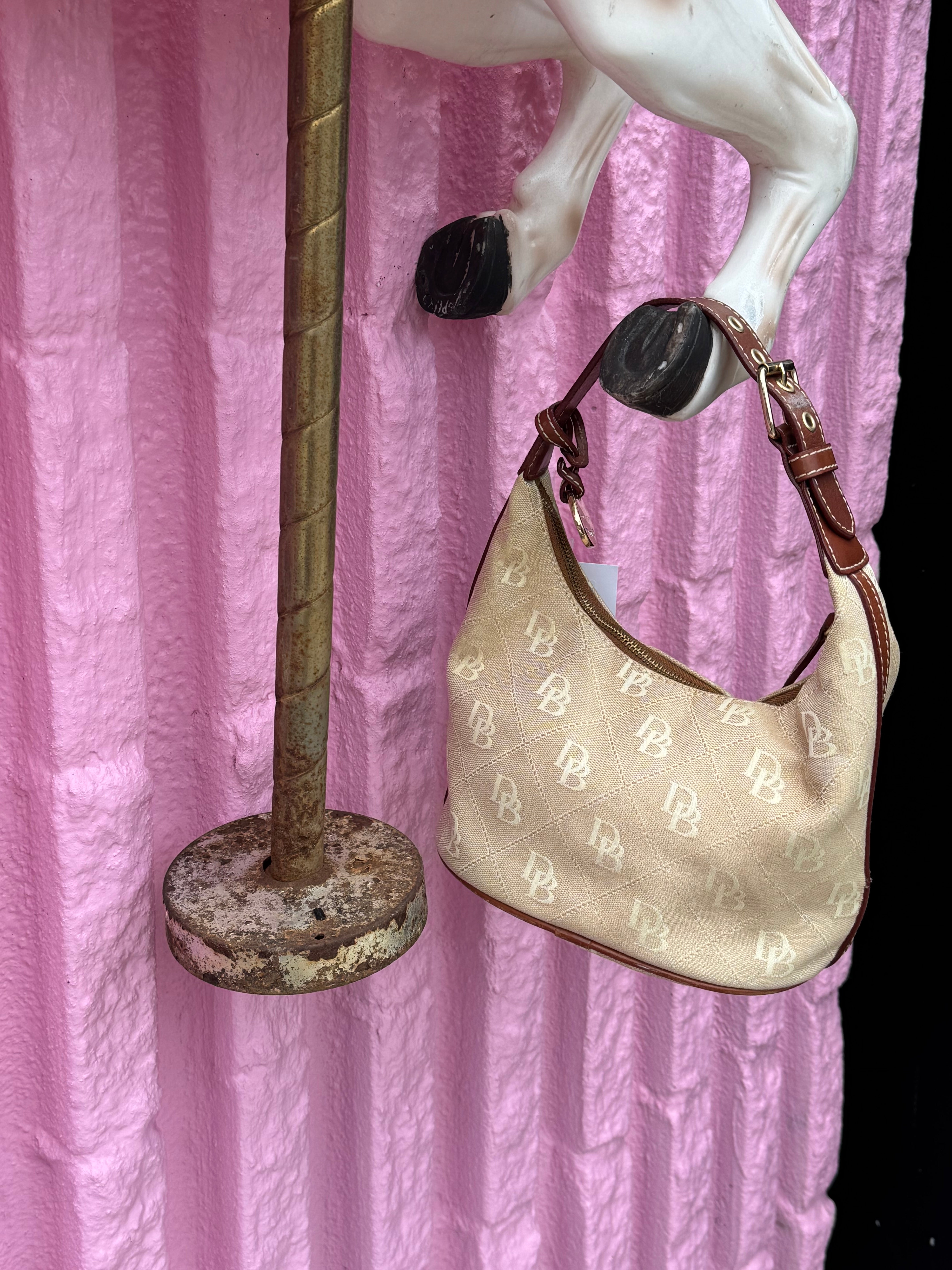 tan dooney & bourke branded hobo bag