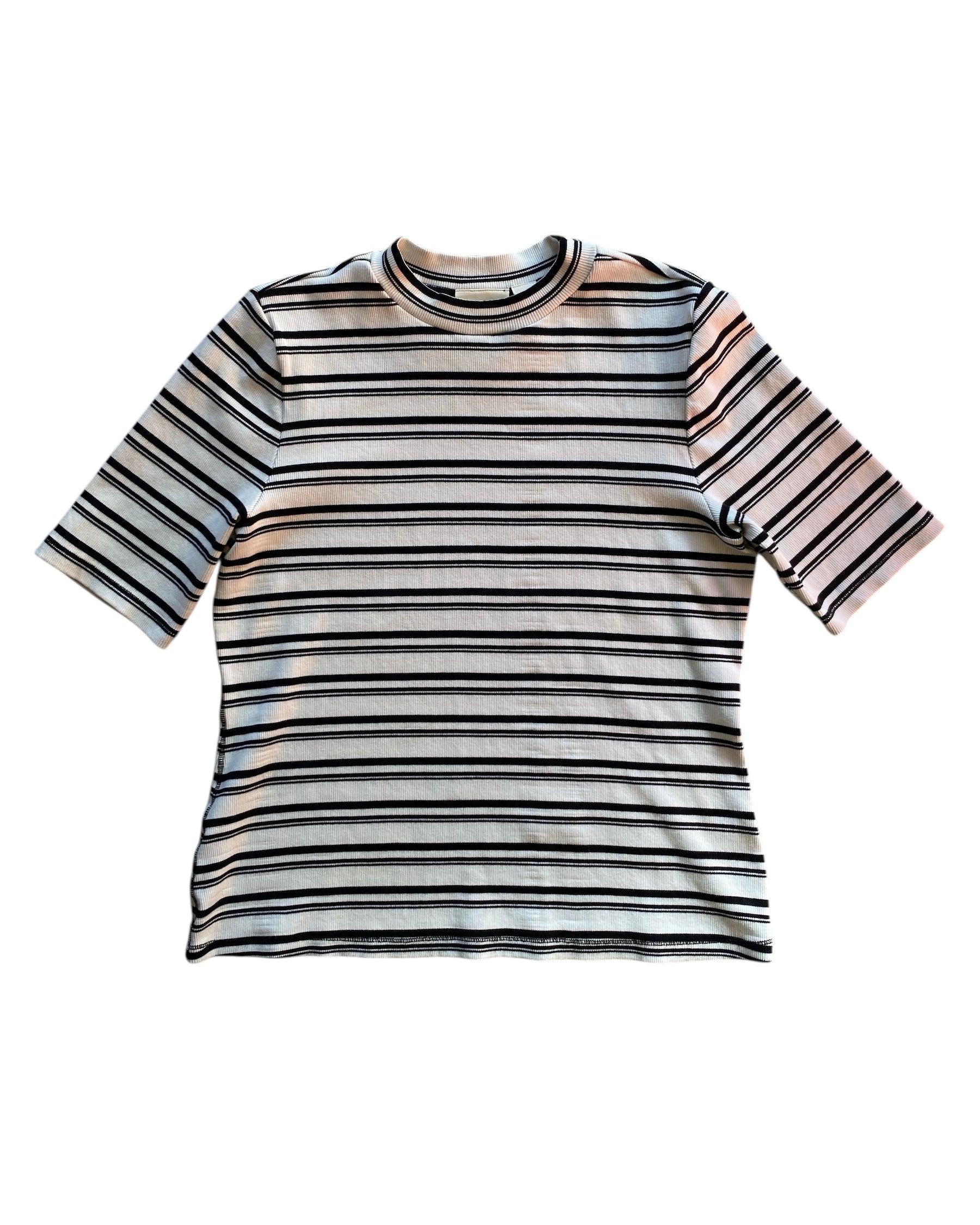 Black white Maeve Stretchy ss top, Xl