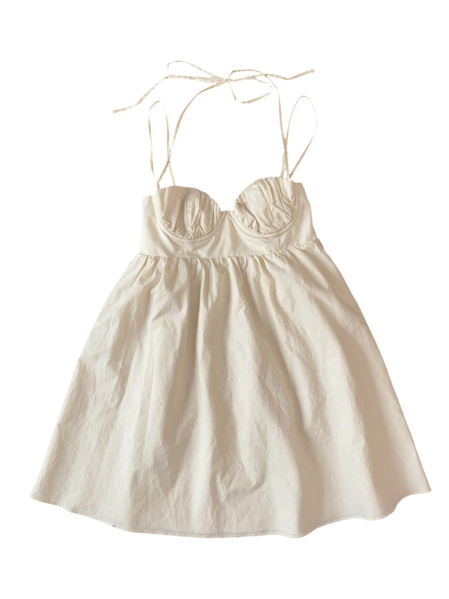 white oh polly babydoll bustier halter dress, 12