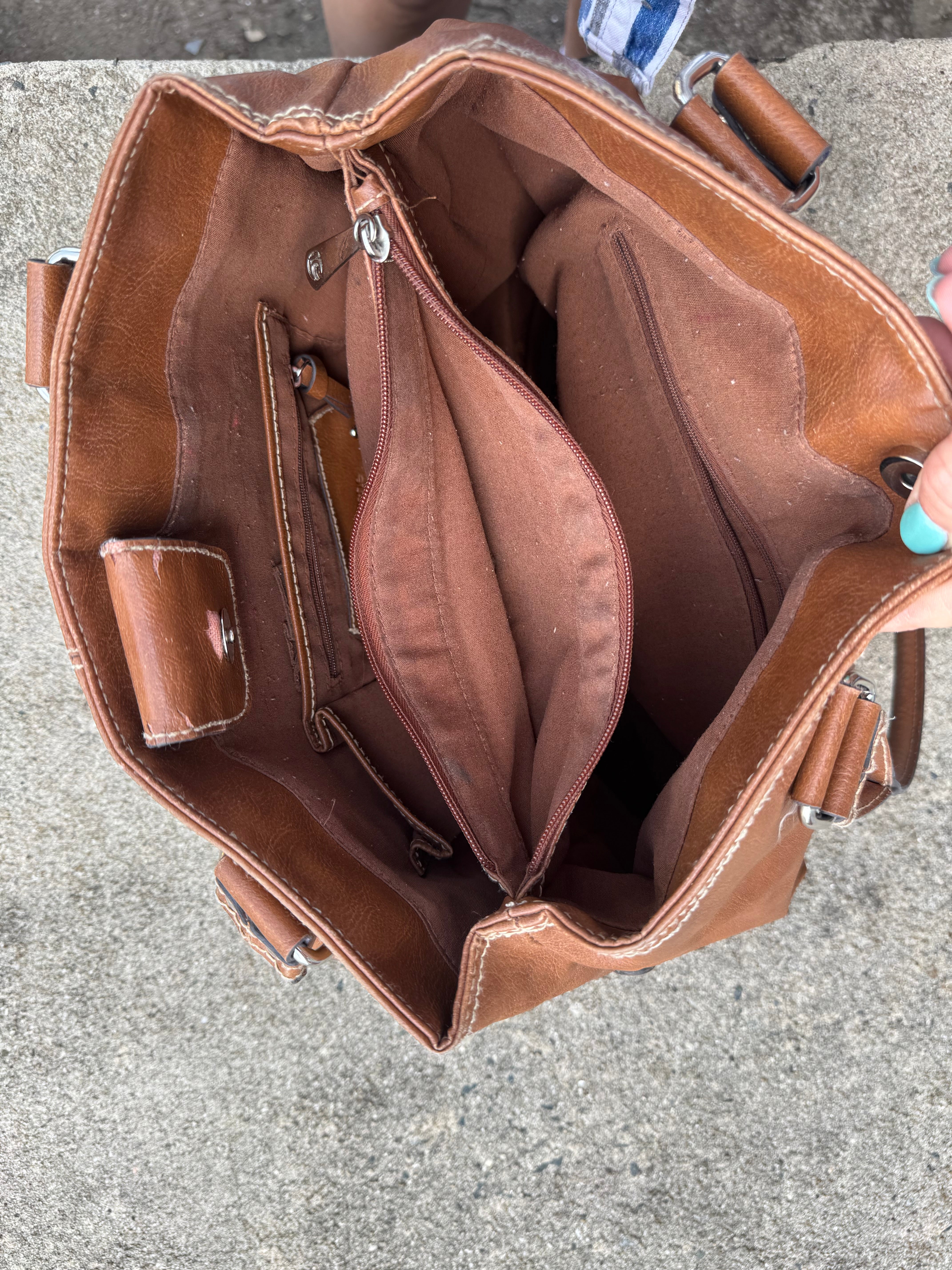 brown liz claiborne leather tote