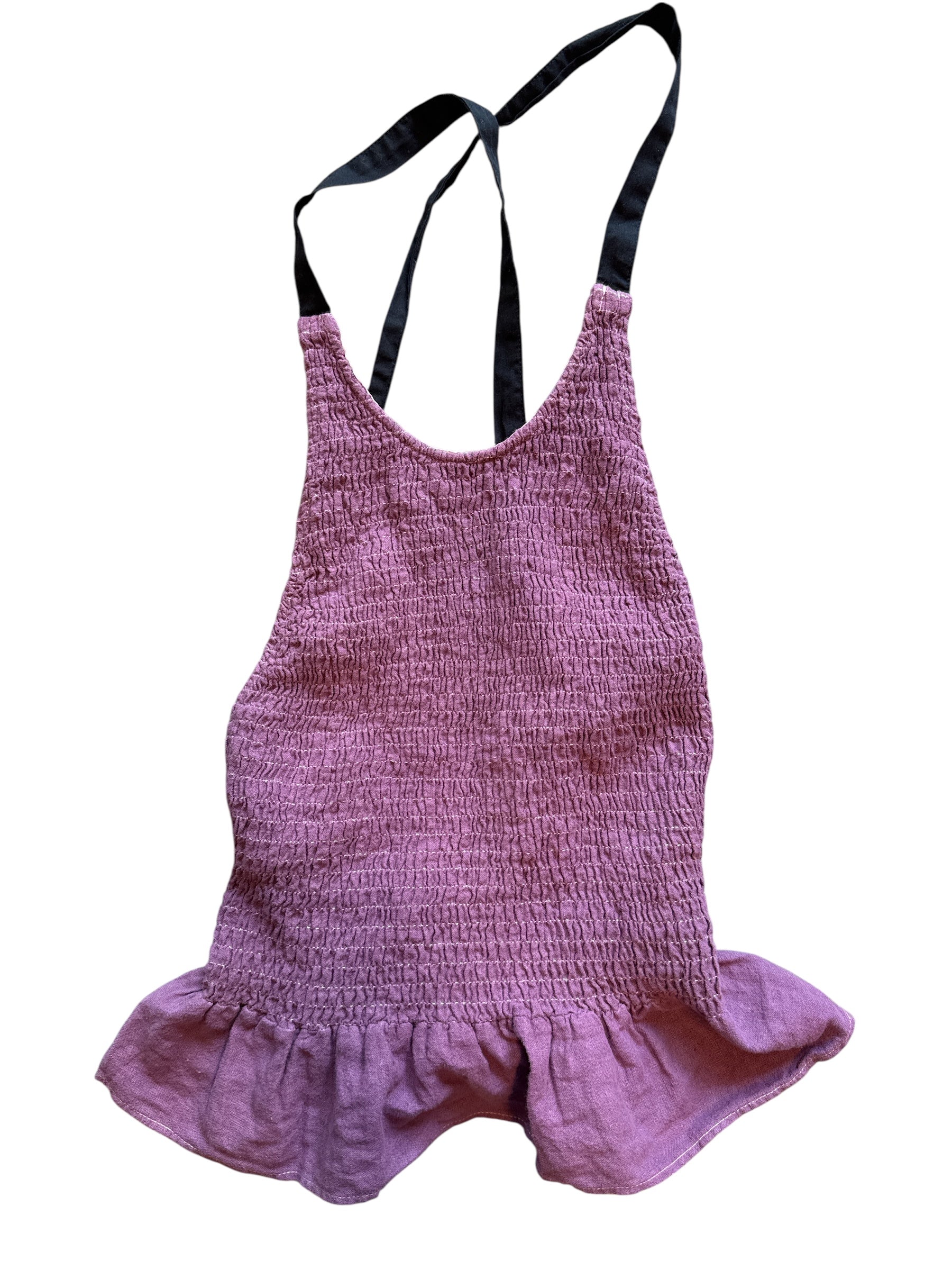 Purple Zara ruched open back tie top, S