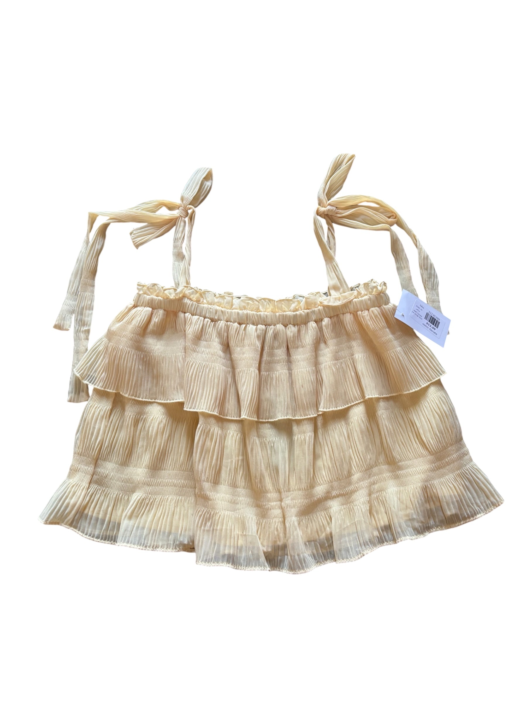 yellow lulus NWT tiered tie strap tank, m