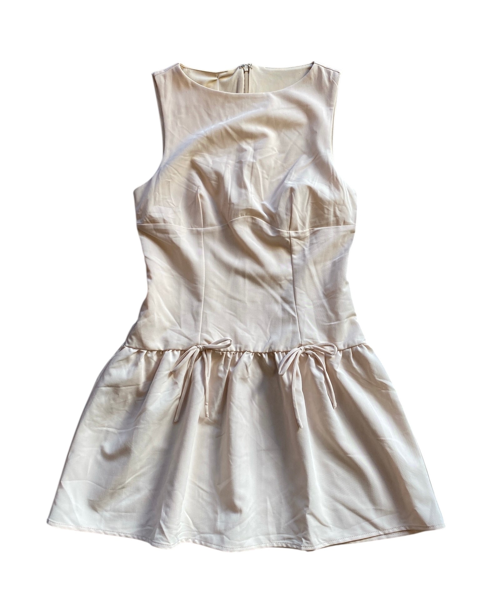 Tan Love live Drop waist mini dress, S