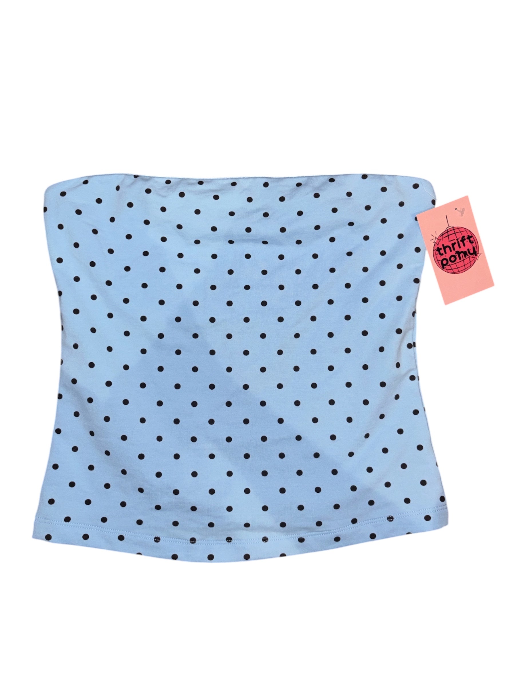 blue brown edikted polka dot tube top, s