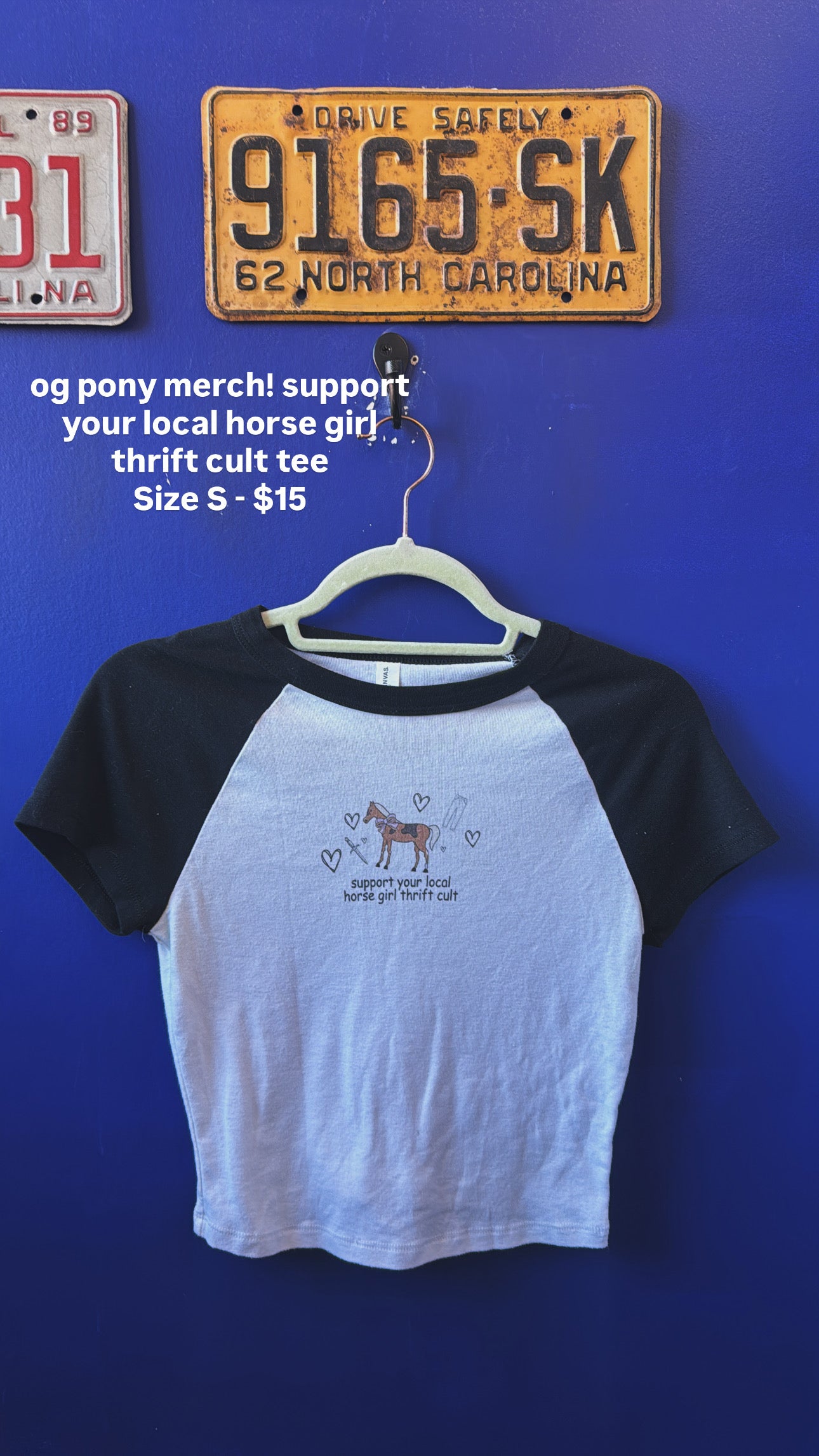white canvas horse girl thrift cult pony merch!!!!, s