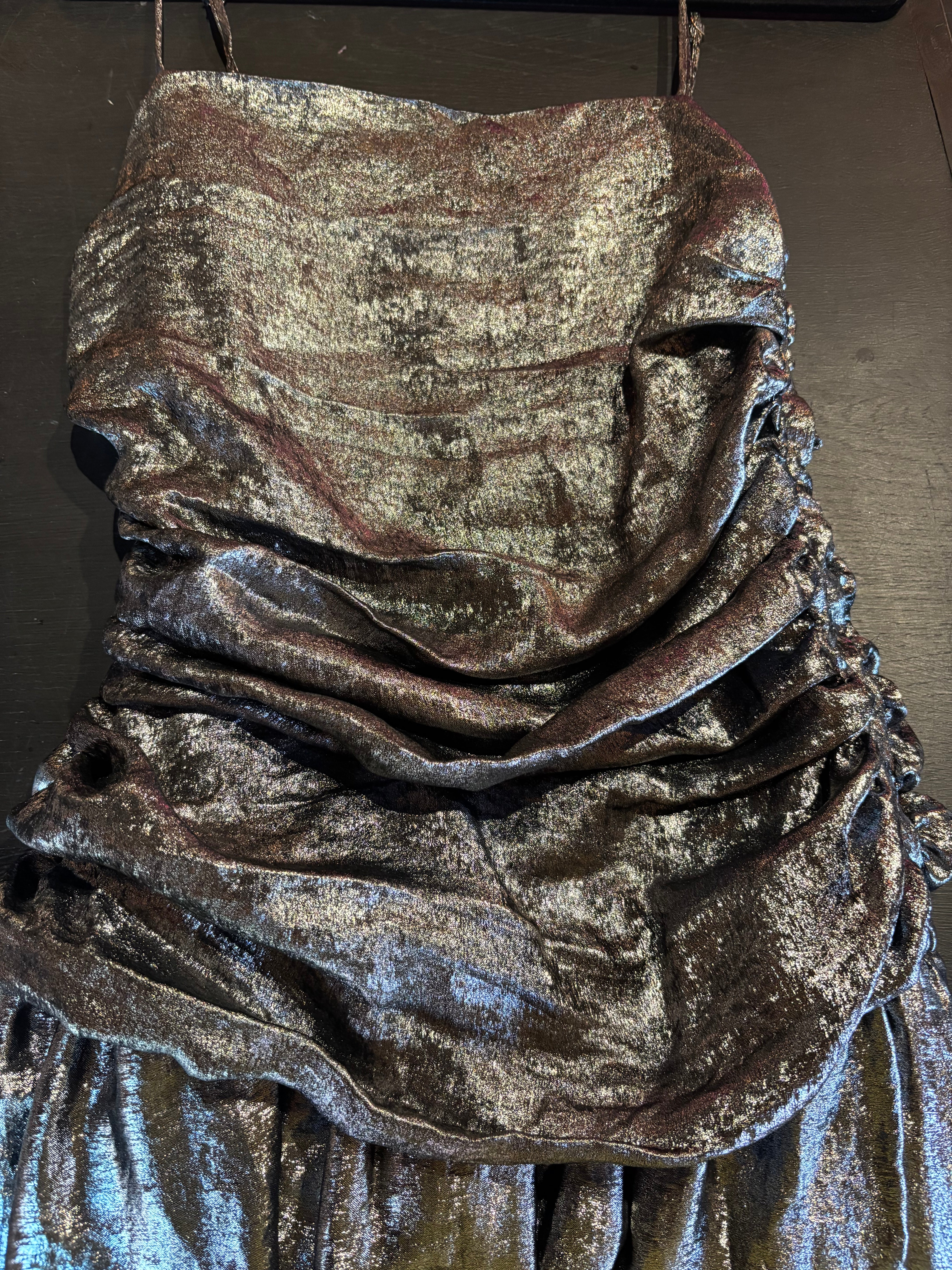 silver la maise dropwaist shiny dress, xs