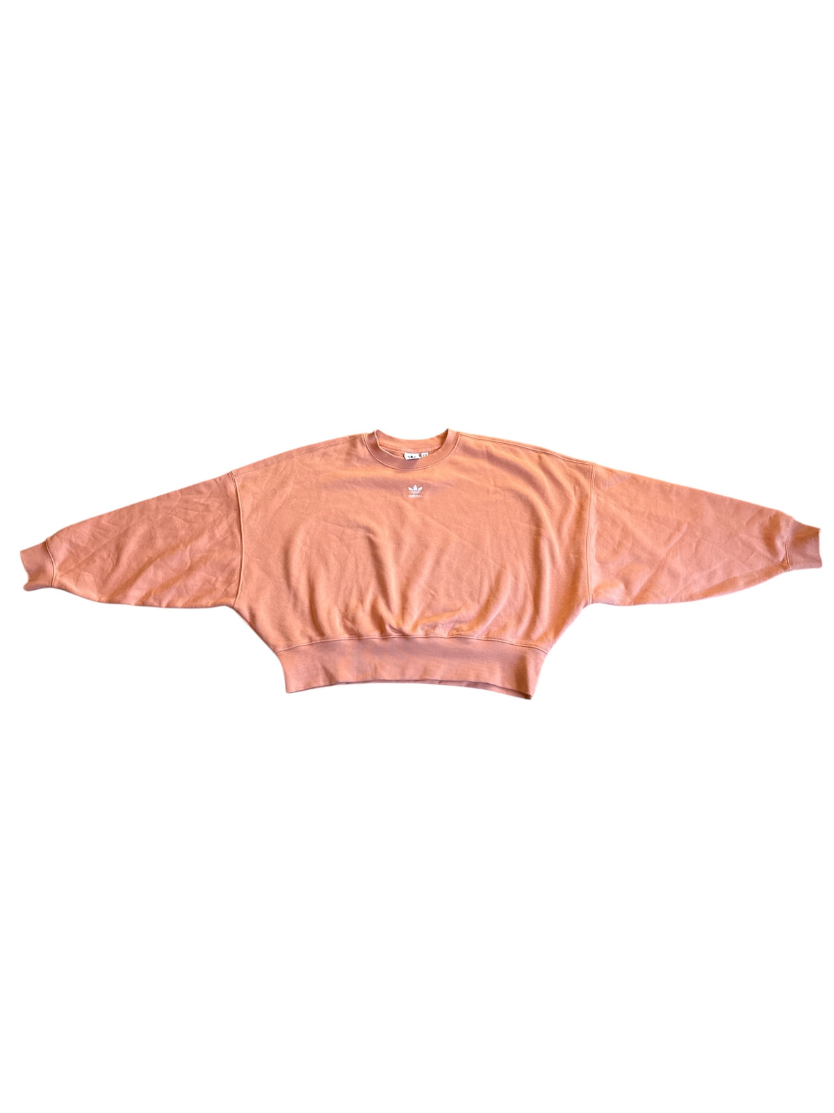 orange adidas crop branded sweatshirt, m