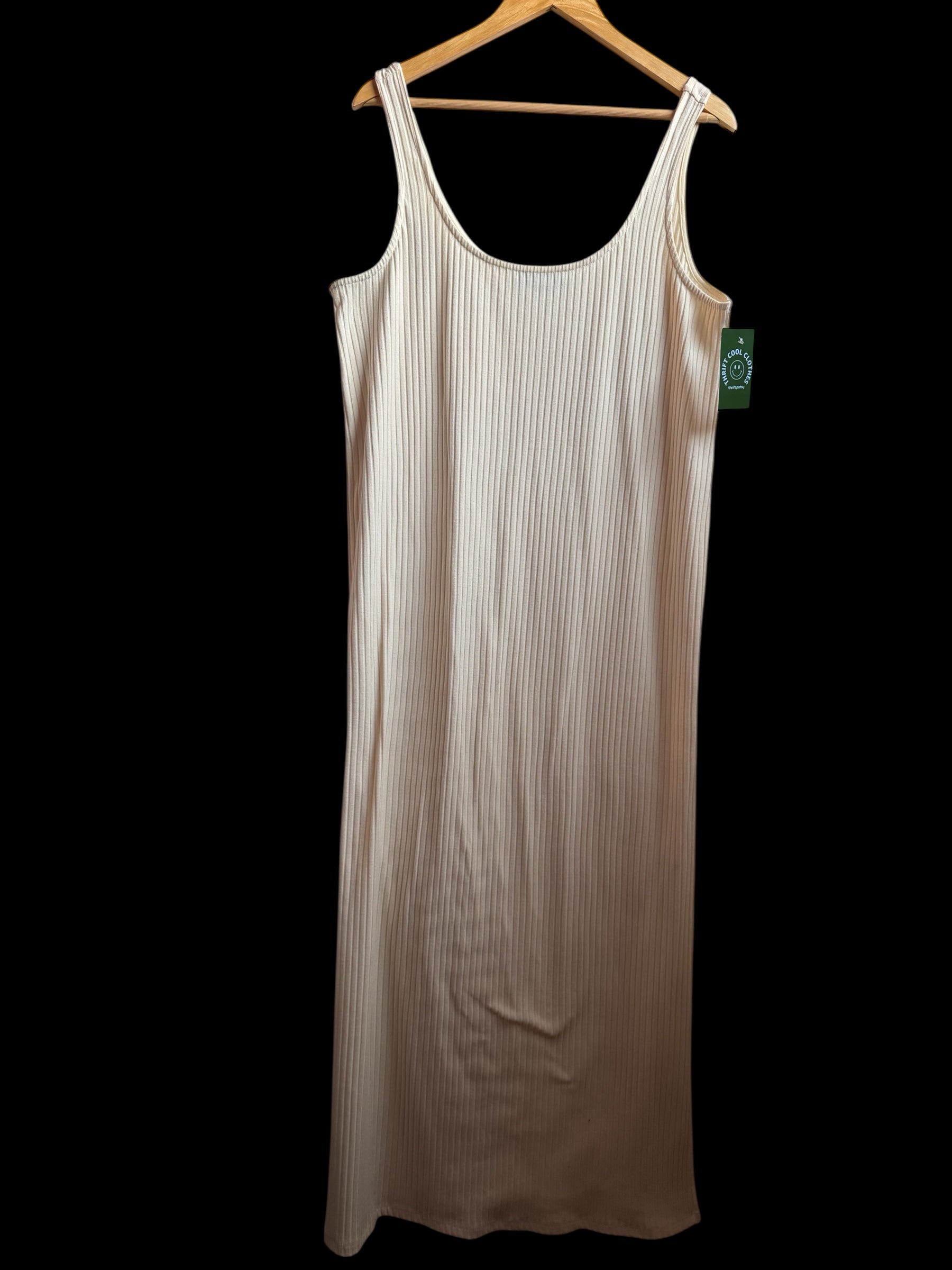 cream eloquii ribbed maxi dress, 18