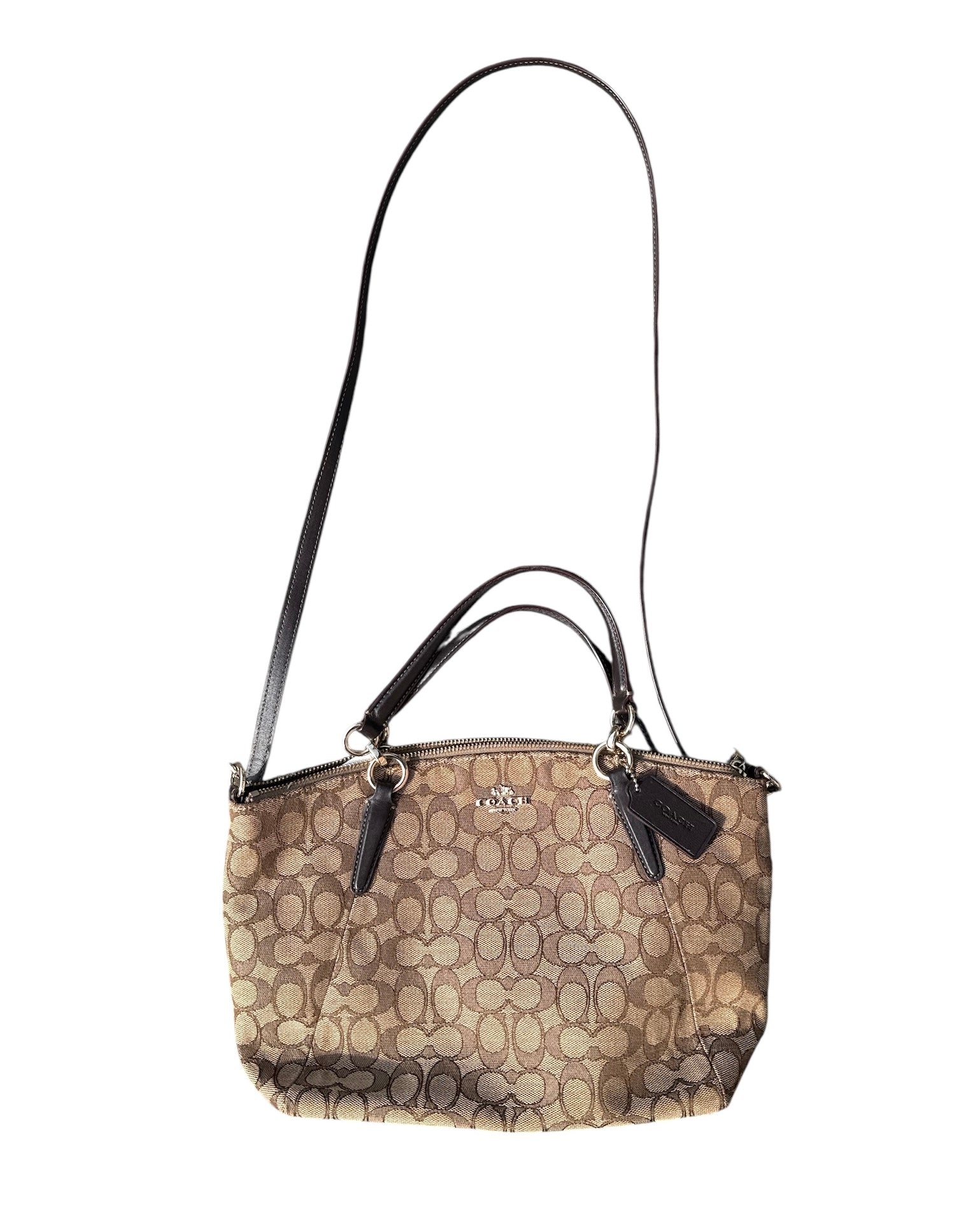 brown coach monogram purse