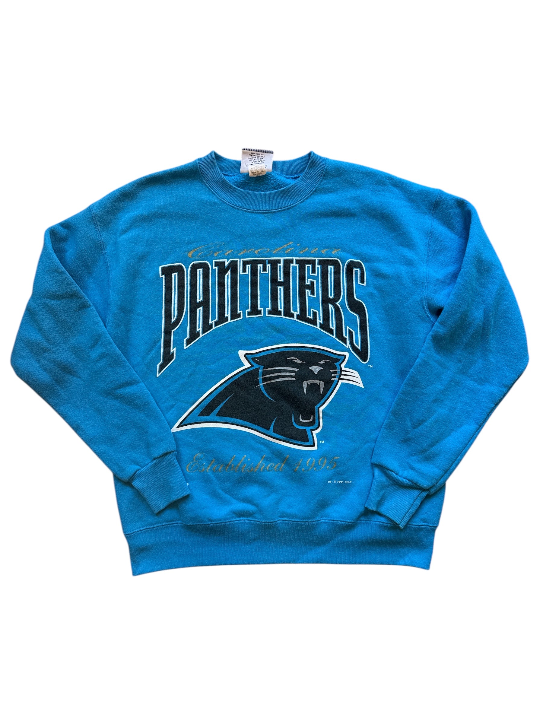 blue black lee vtg panthers pullover, M
