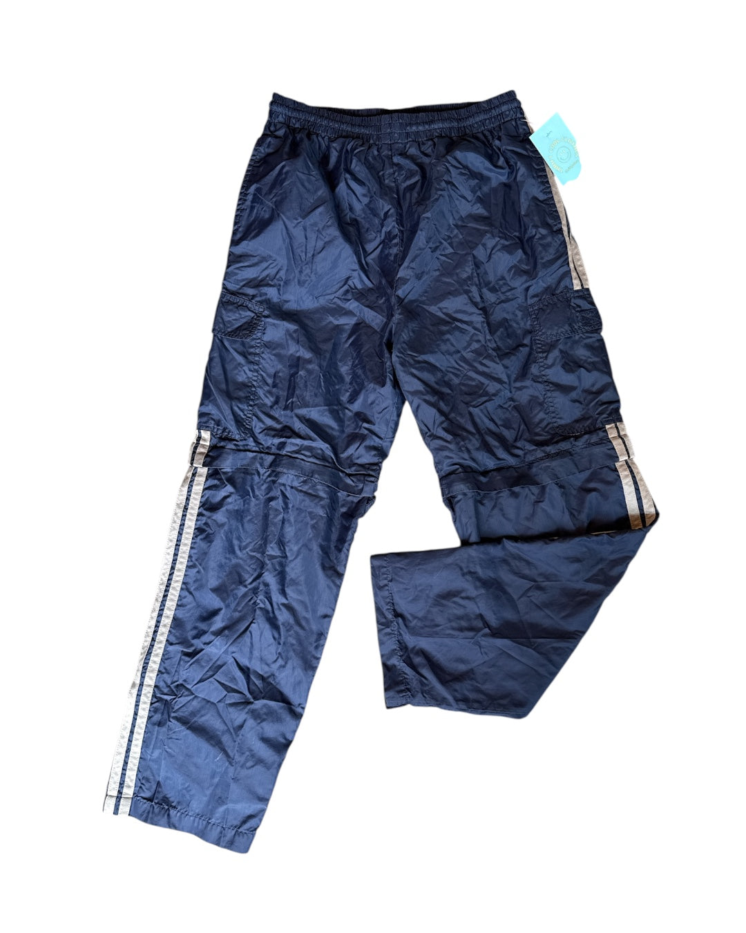 Navy Aspen Sport Swishy striped zip off pant, L