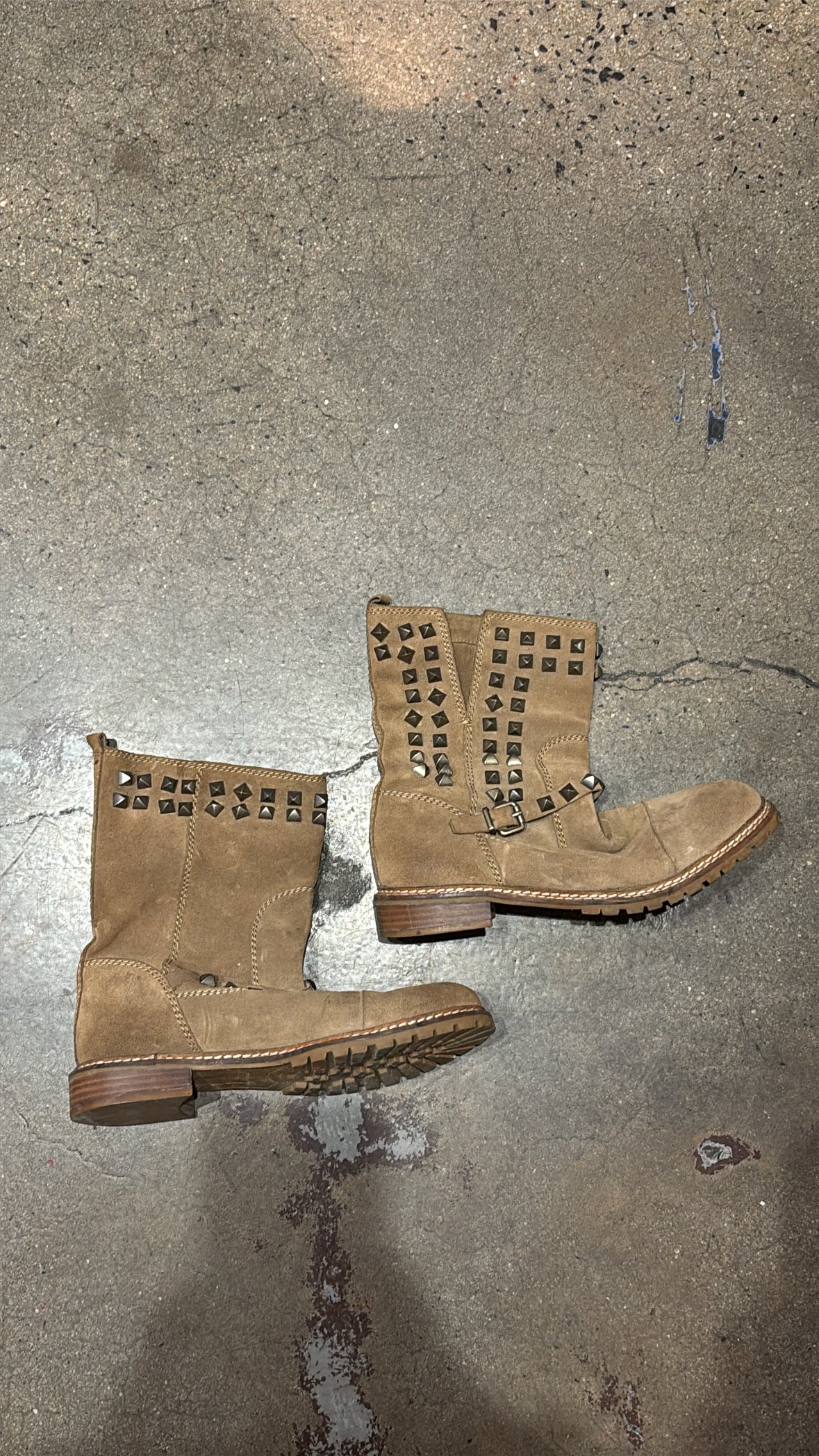 39 zara studded short boots, brown