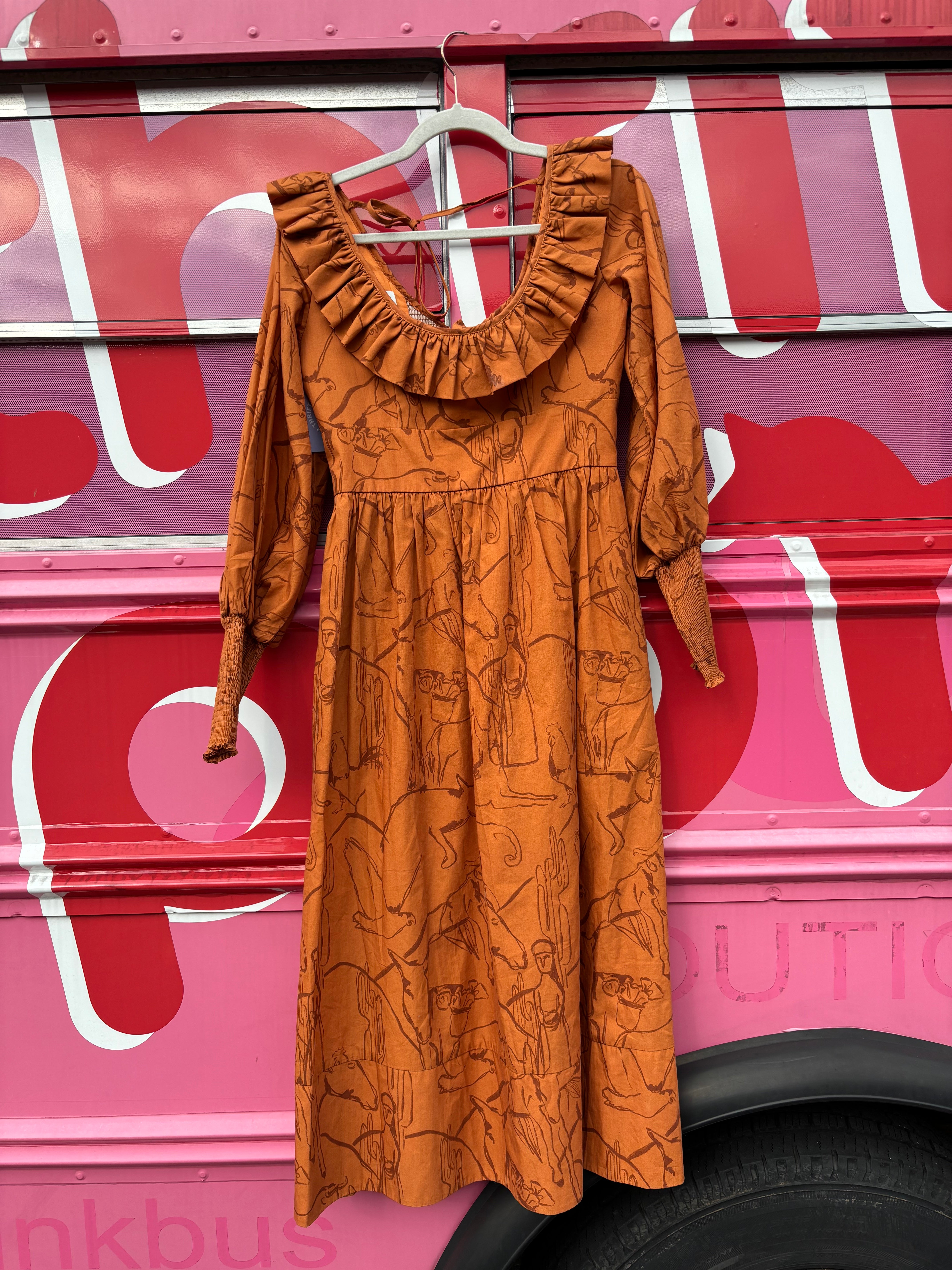 brown de loreta western horse dress, S