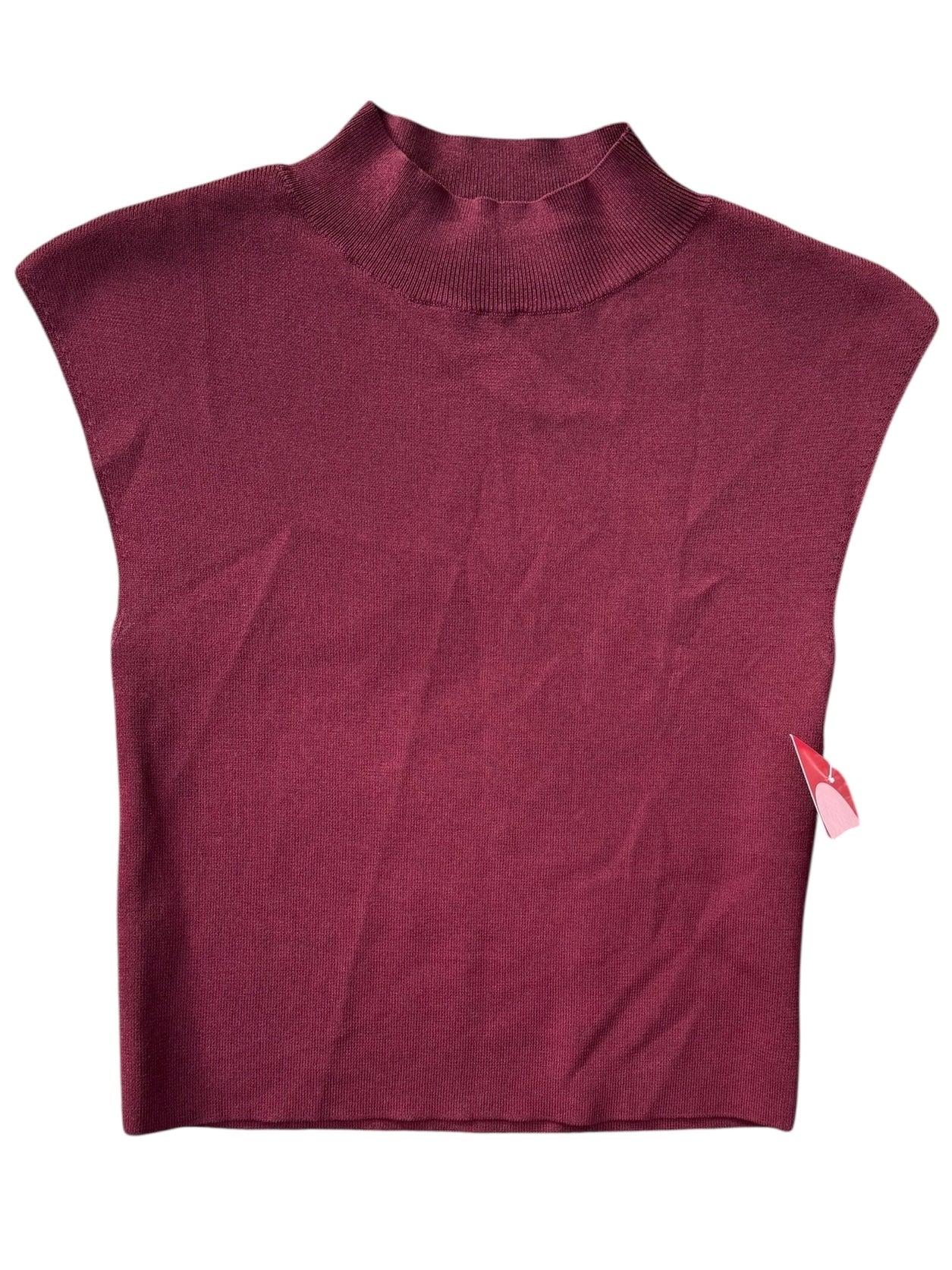 maroon commense mock neck tank, xs